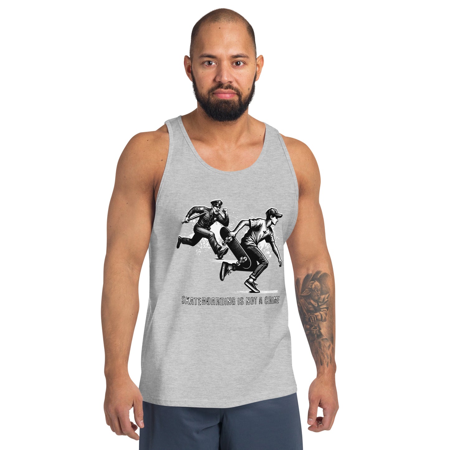 Skateboarding Is Not A Crime Men's Tank Top