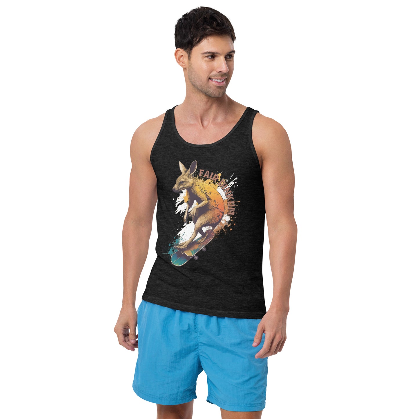 Fair Dinkum Skateboarding Kangaroo Men's Tank Top