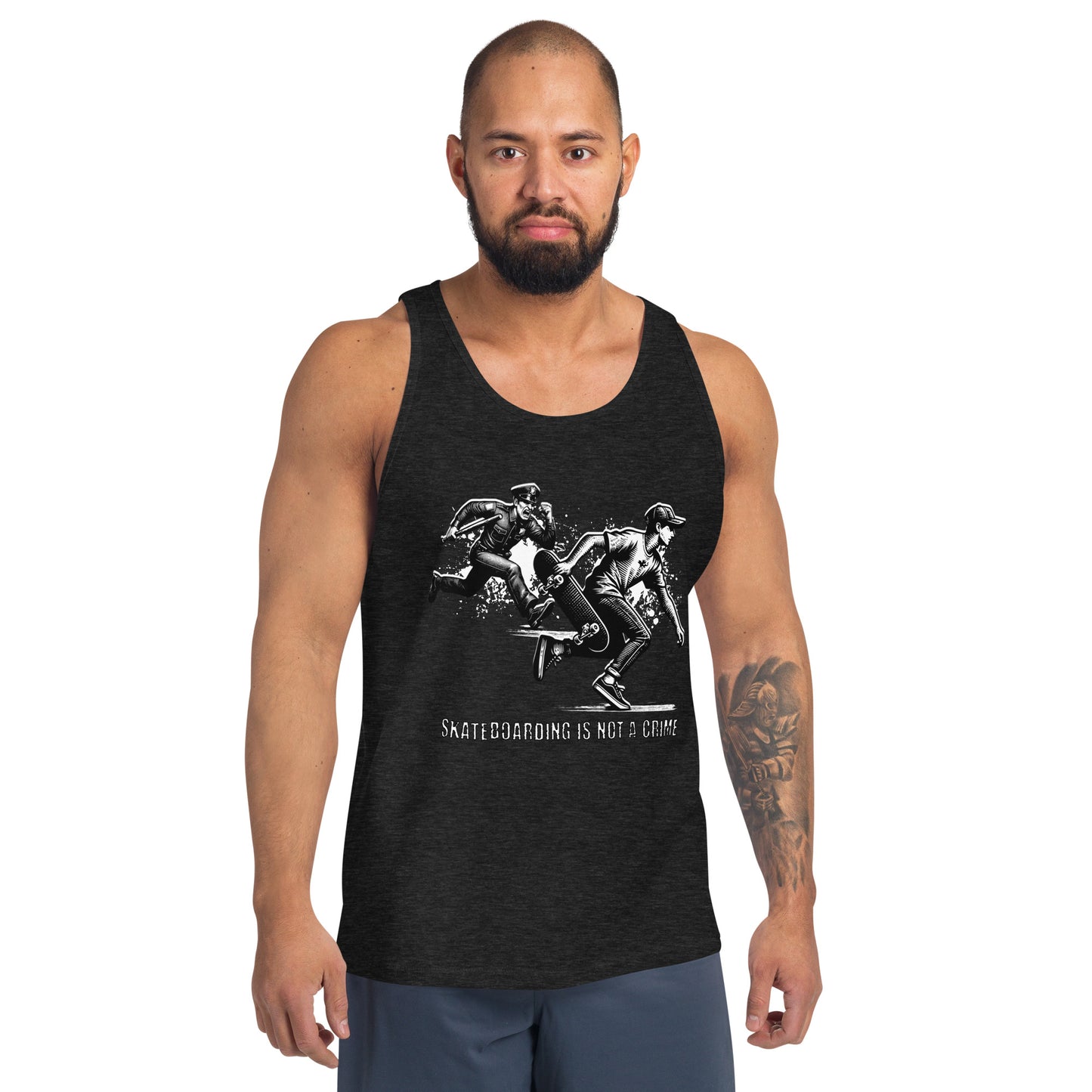 Skateboarding Is Not A Crime Men's Tank Top