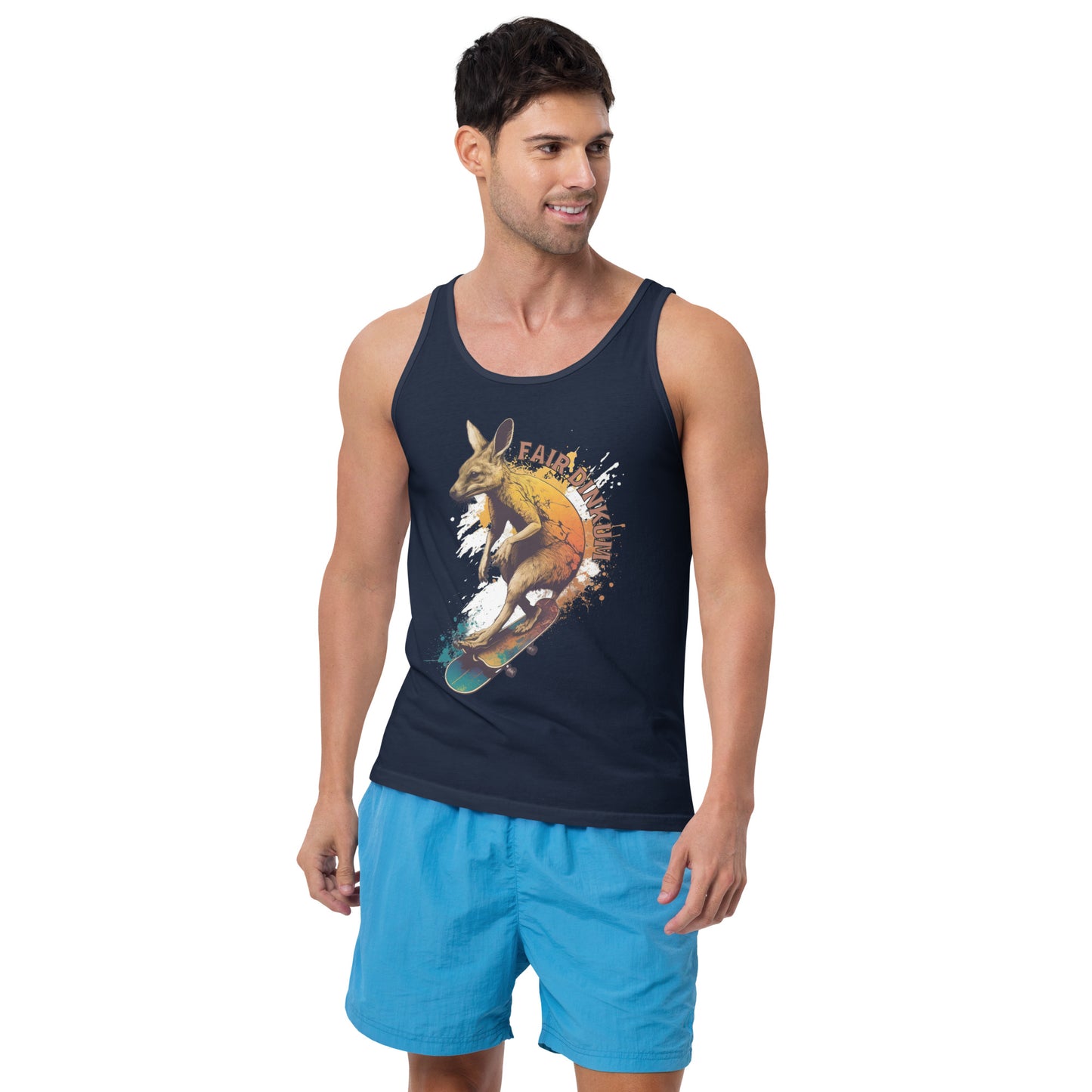 Fair Dinkum Skateboarding Kangaroo Men's Tank Top