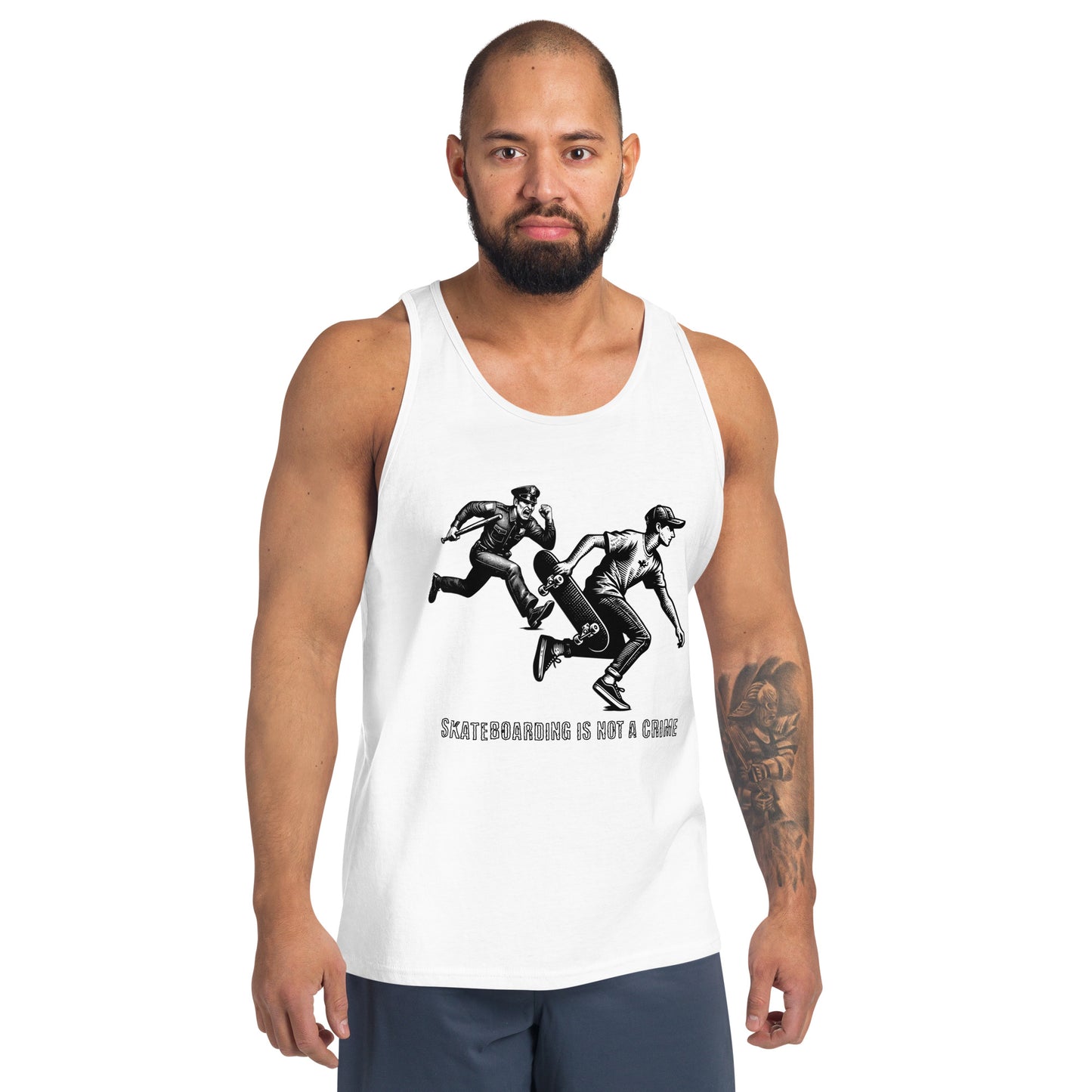 Skateboarding Is Not A Crime Men's Tank Top