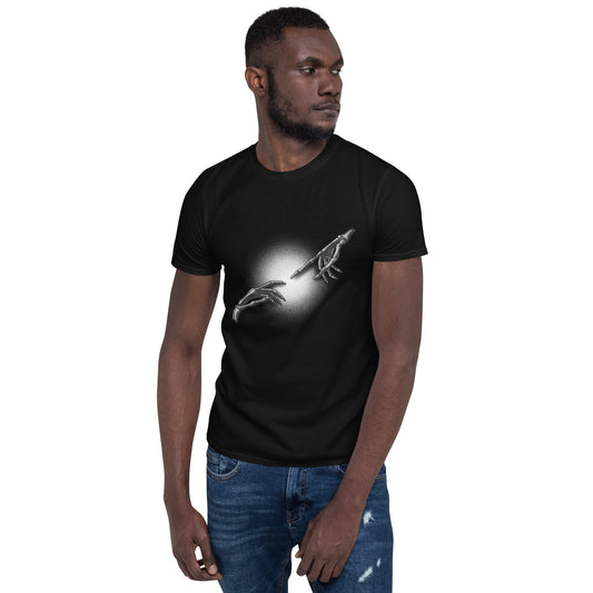 Skeletons Touching Fingertips Short-Sleeve Unisex T-Shirt