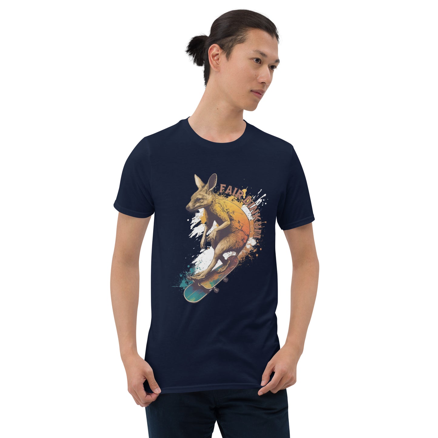 Fair Dinkum Skateboarding Kangaroo Short-Sleeve Unisex T-Shirt