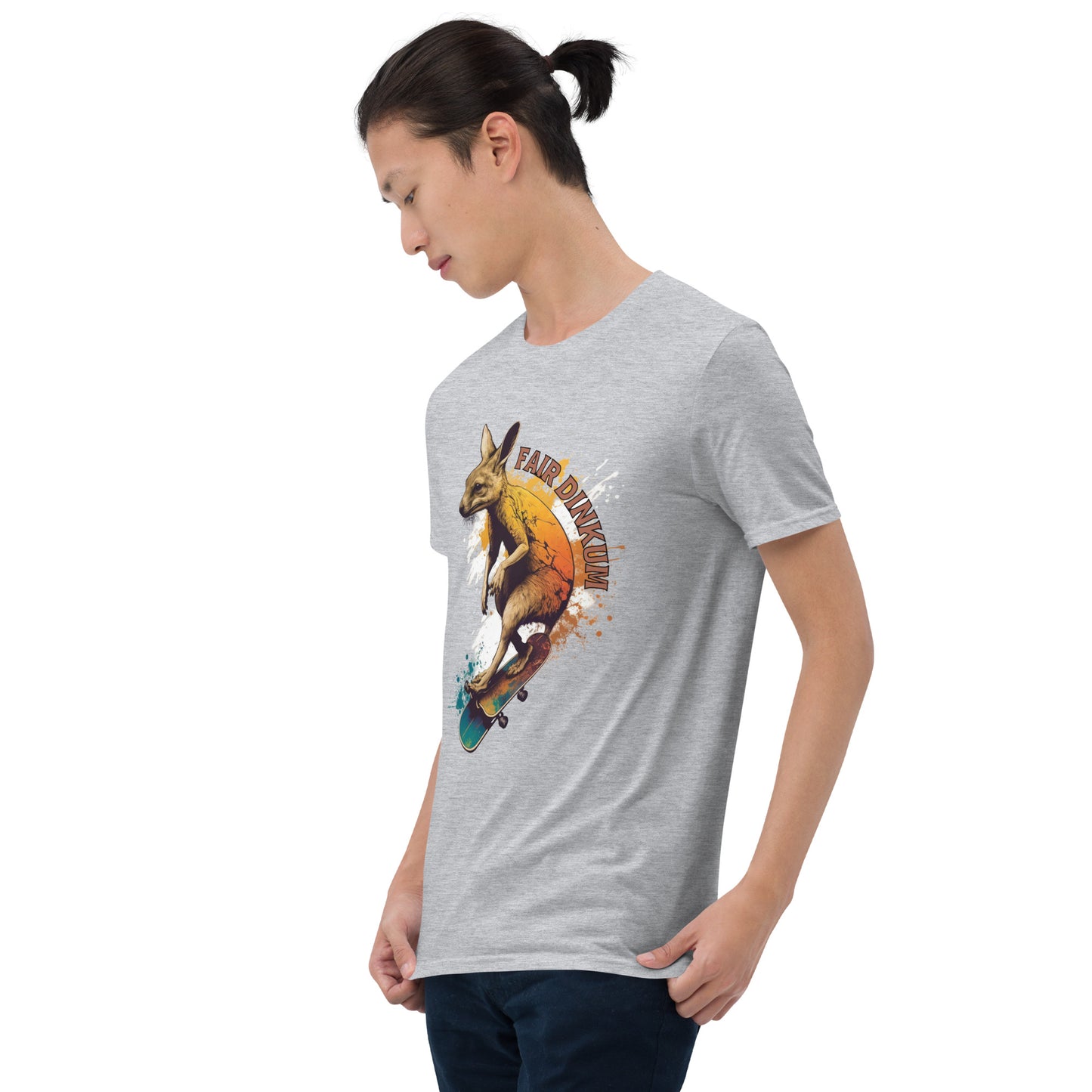 Fair Dinkum Skateboarding Kangaroo Short-Sleeve Unisex T-Shirt
