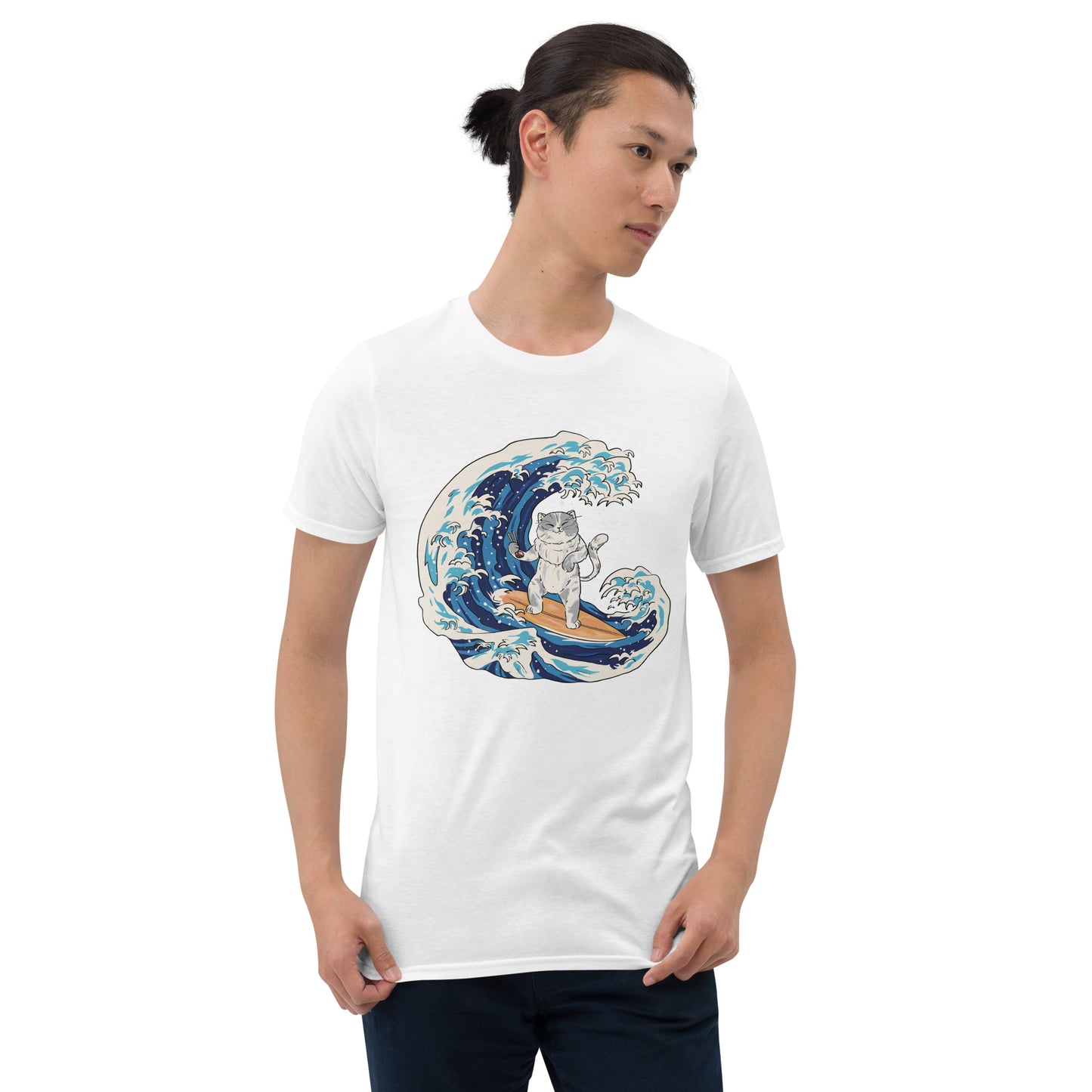 Surfing Cat Short-Sleeve Unisex T-Shirt