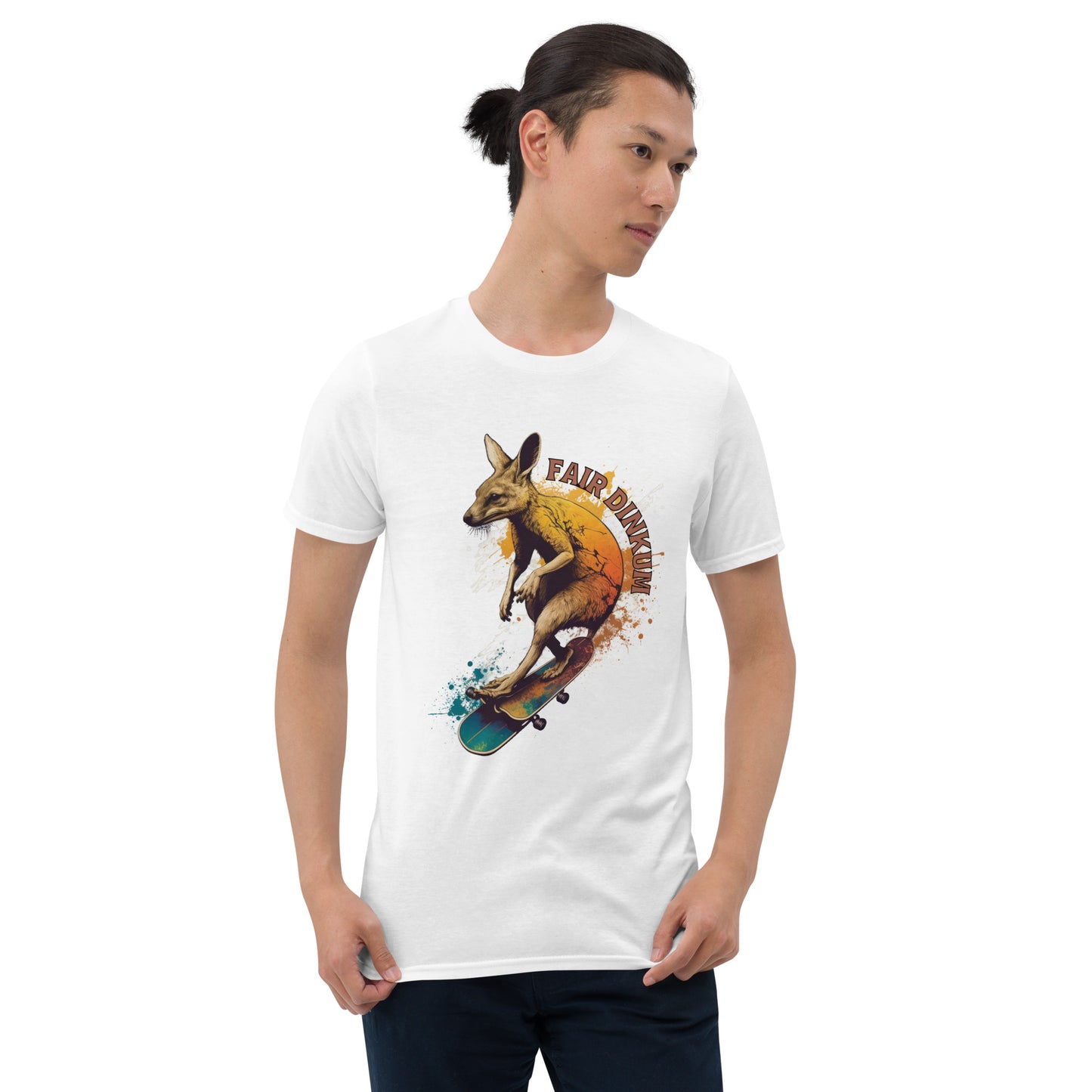 Fair Dinkum Skateboarding Kangaroo Short-Sleeve Unisex T-Shirt