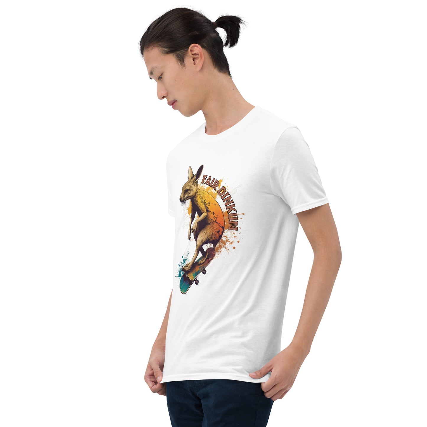 Fair Dinkum Skateboarding Kangaroo Short-Sleeve Unisex T-Shirt