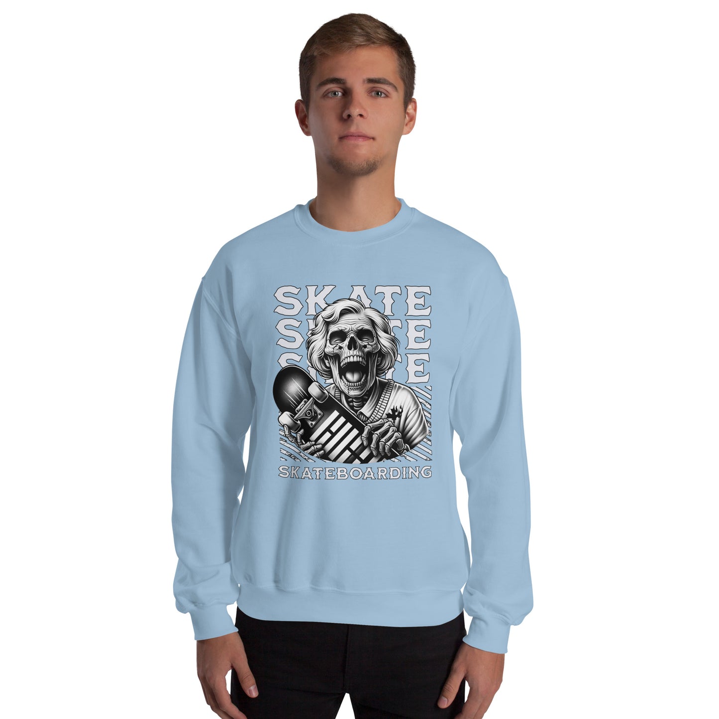 Screaming Skull Skateboarding Unisex Sweatshirt