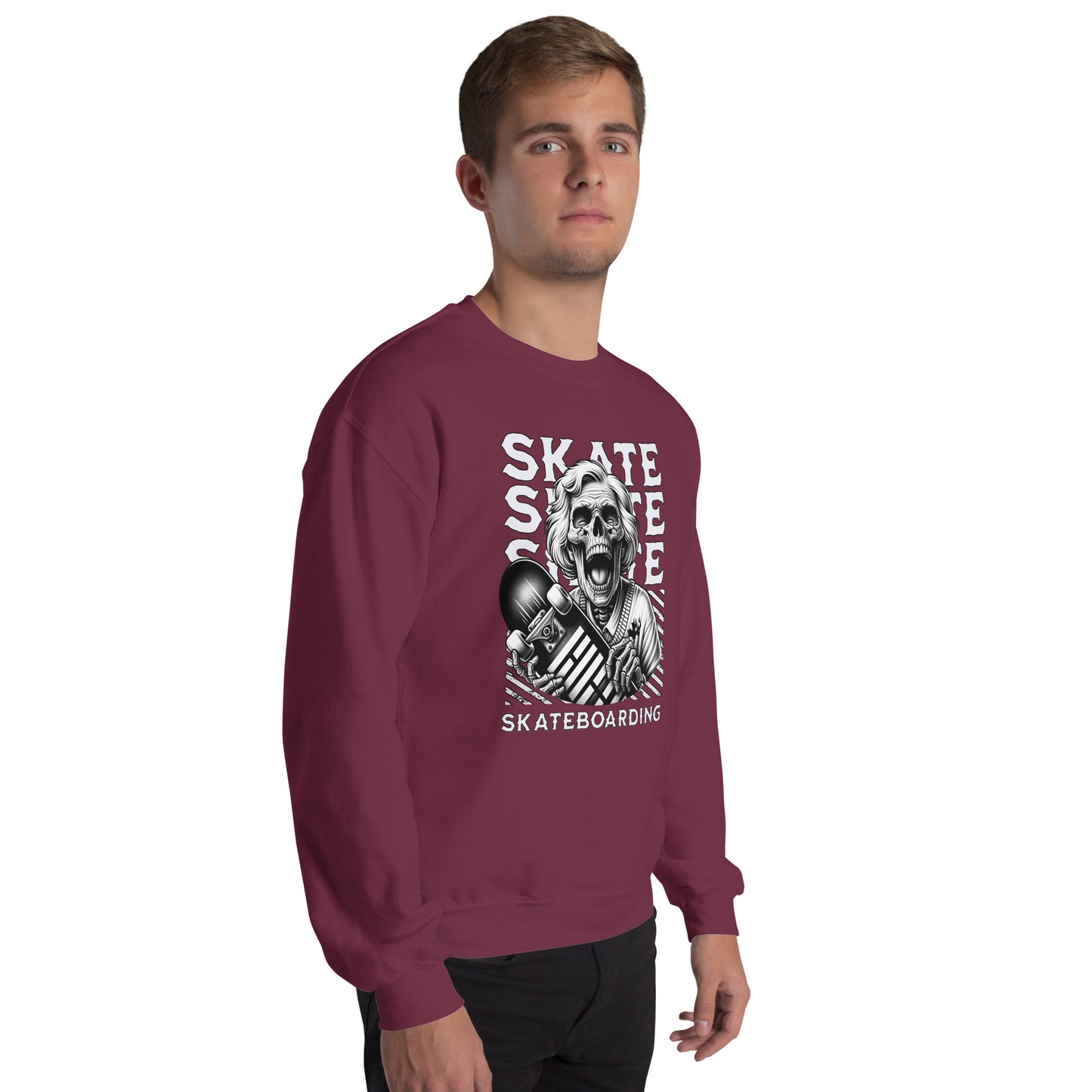 Screaming Skull Skateboarding Unisex Sweatshirt