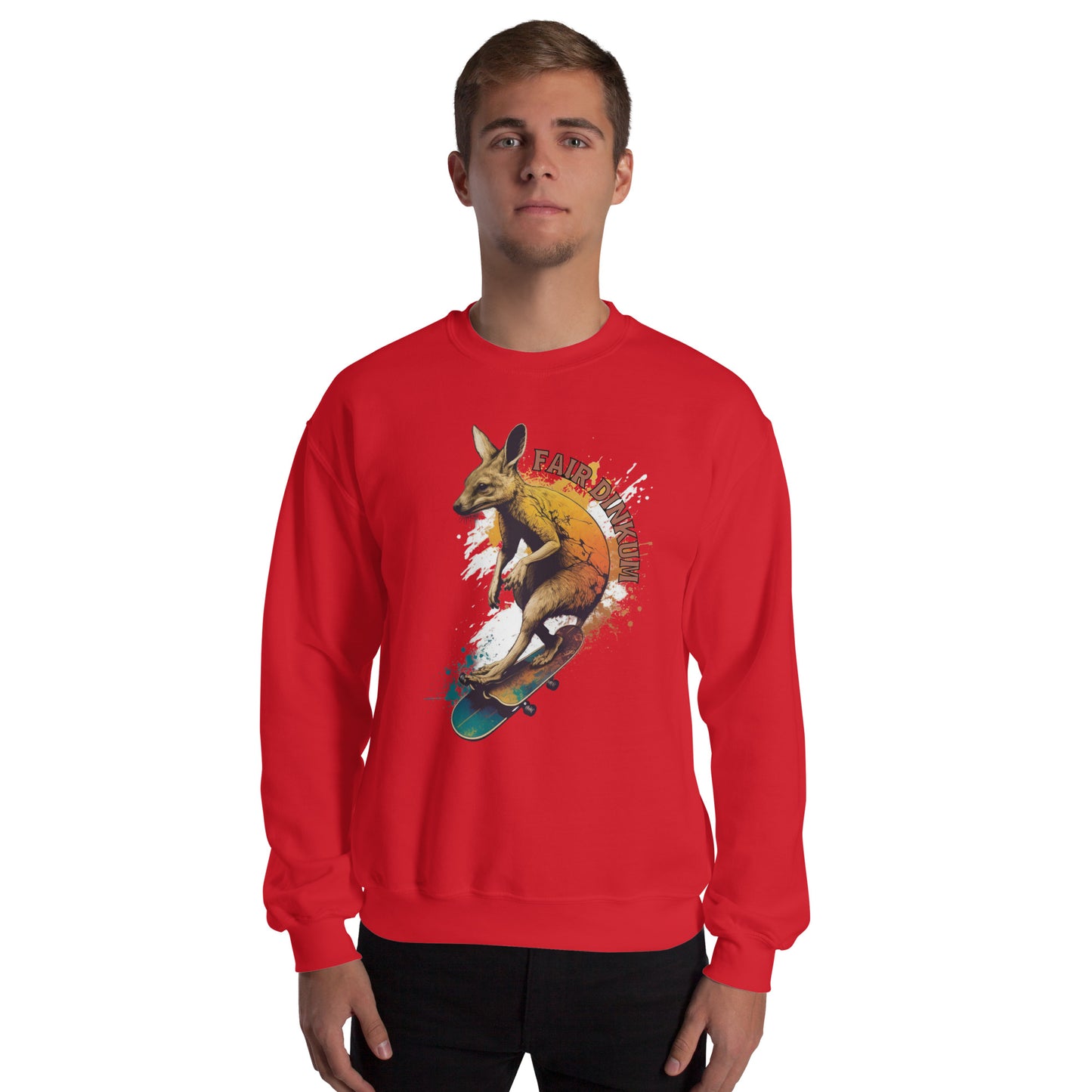 Fair Dinkum Skateboarding Kangaroo Unisex Sweatshirt