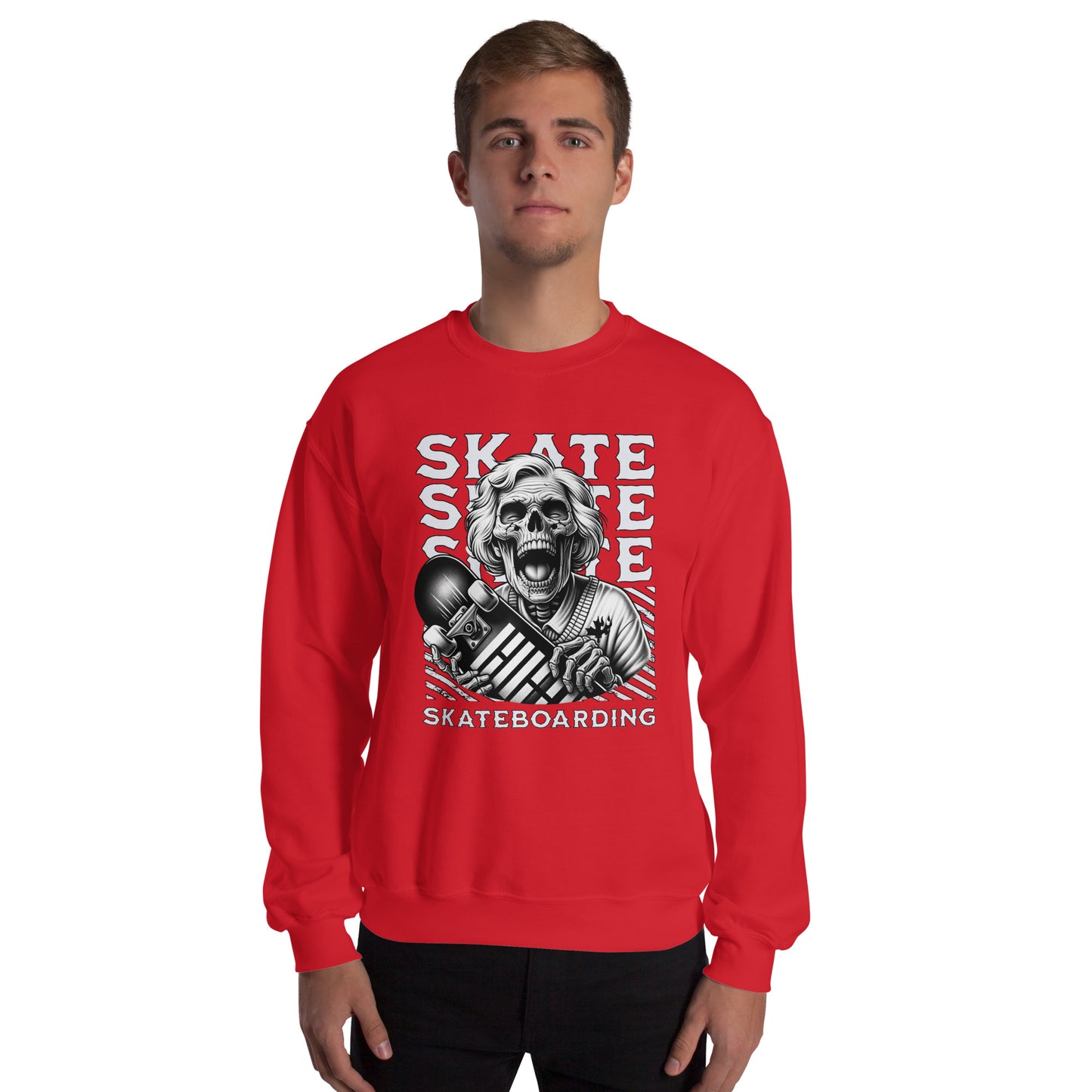 Screaming Skull Skateboarding Unisex Sweatshirt