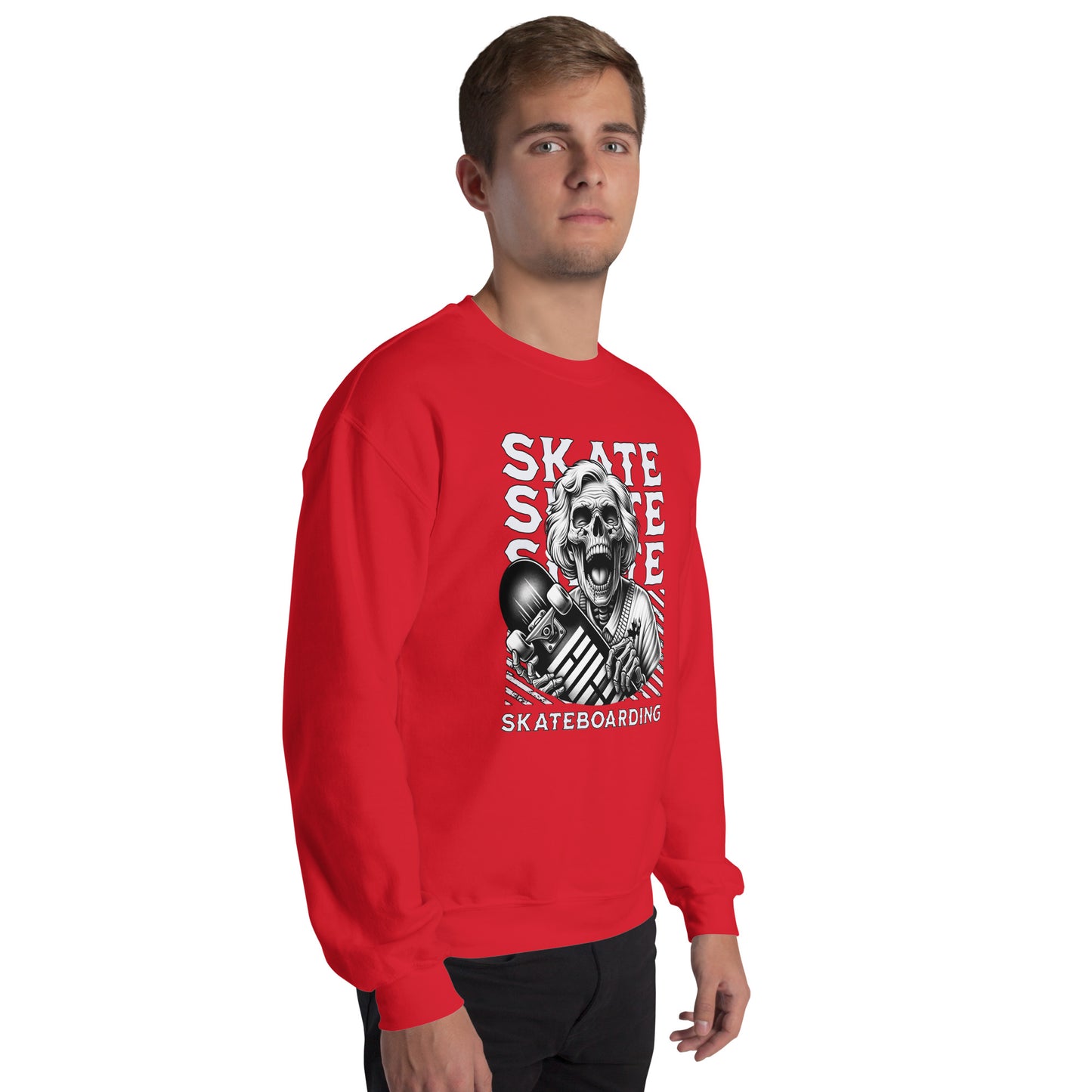 Screaming Skull Skateboarding Unisex Sweatshirt