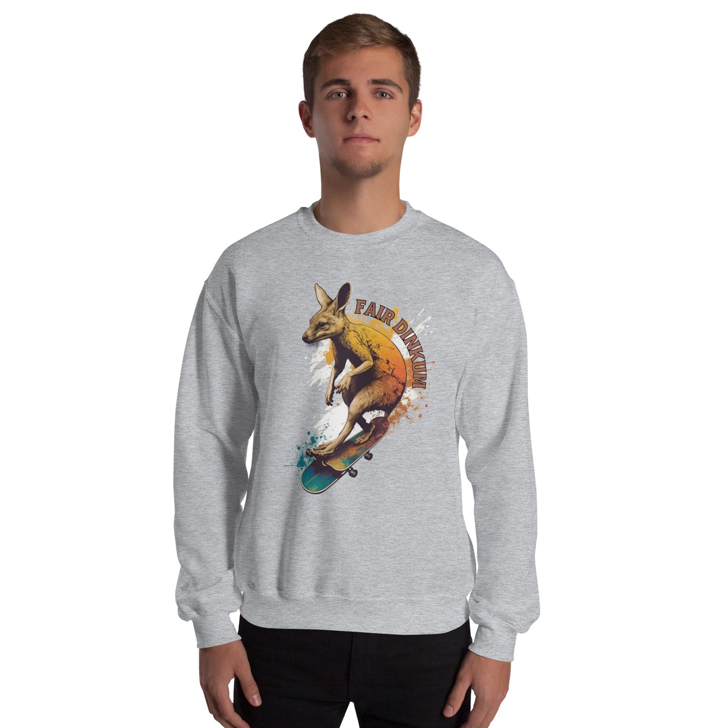 Fair Dinkum Skateboarding Kangaroo Unisex Sweatshirt