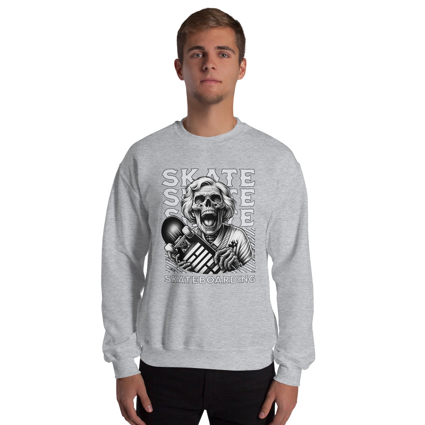 Screaming Skull Skateboarding Unisex Sweatshirt