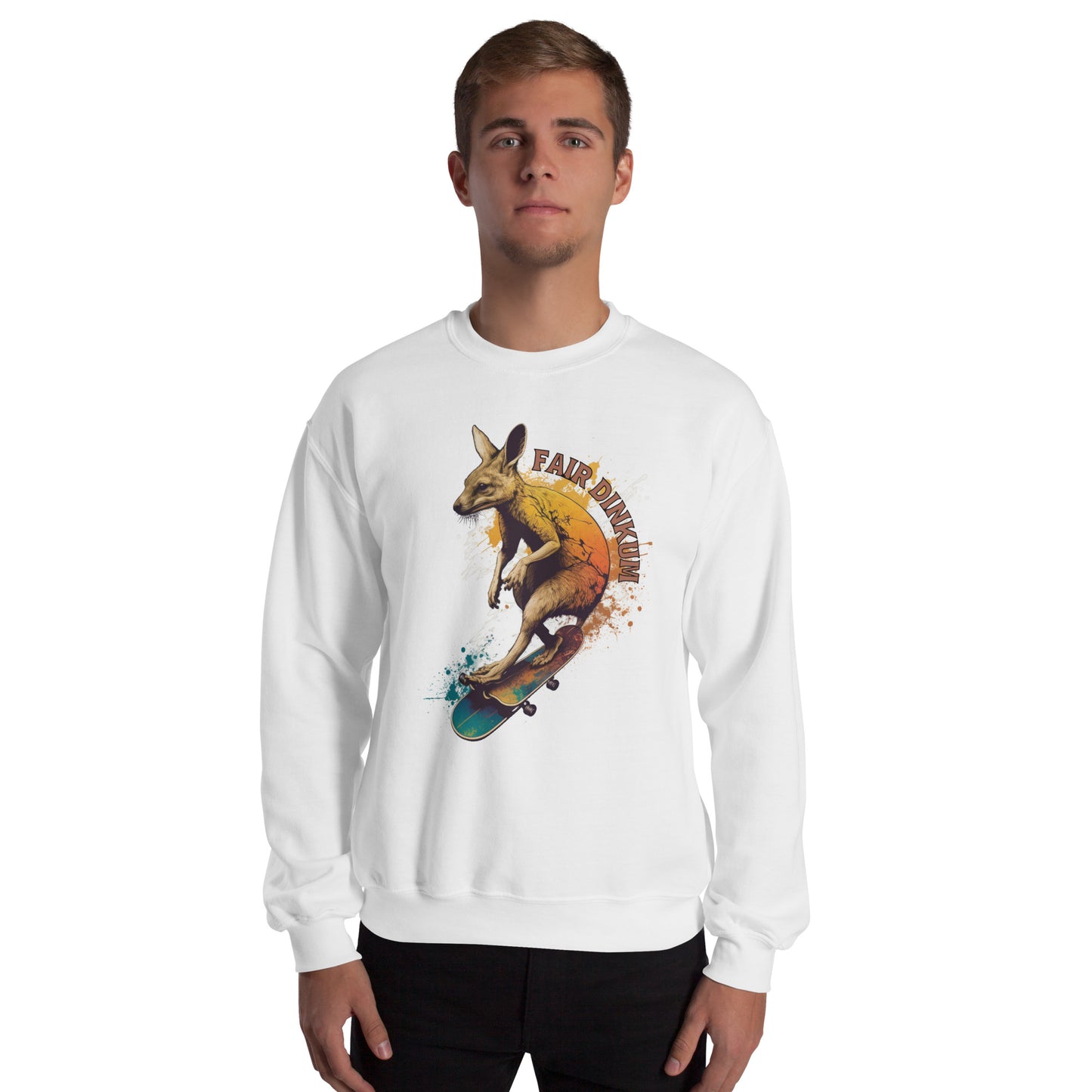 Fair Dinkum Skateboarding Kangaroo Unisex Sweatshirt