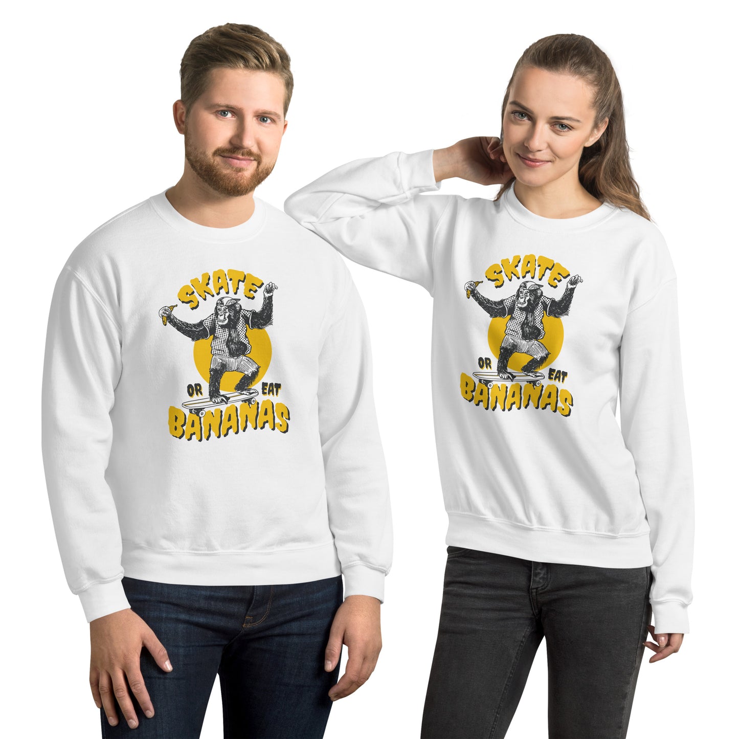 Skate Or Eat Bananas Unisex Sweatshirt