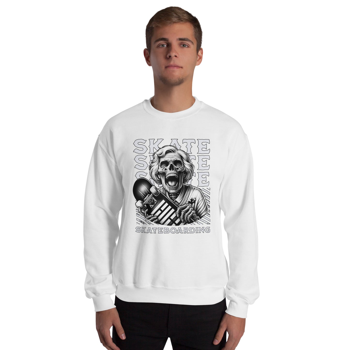 Screaming Skull Skateboarding Unisex Sweatshirt