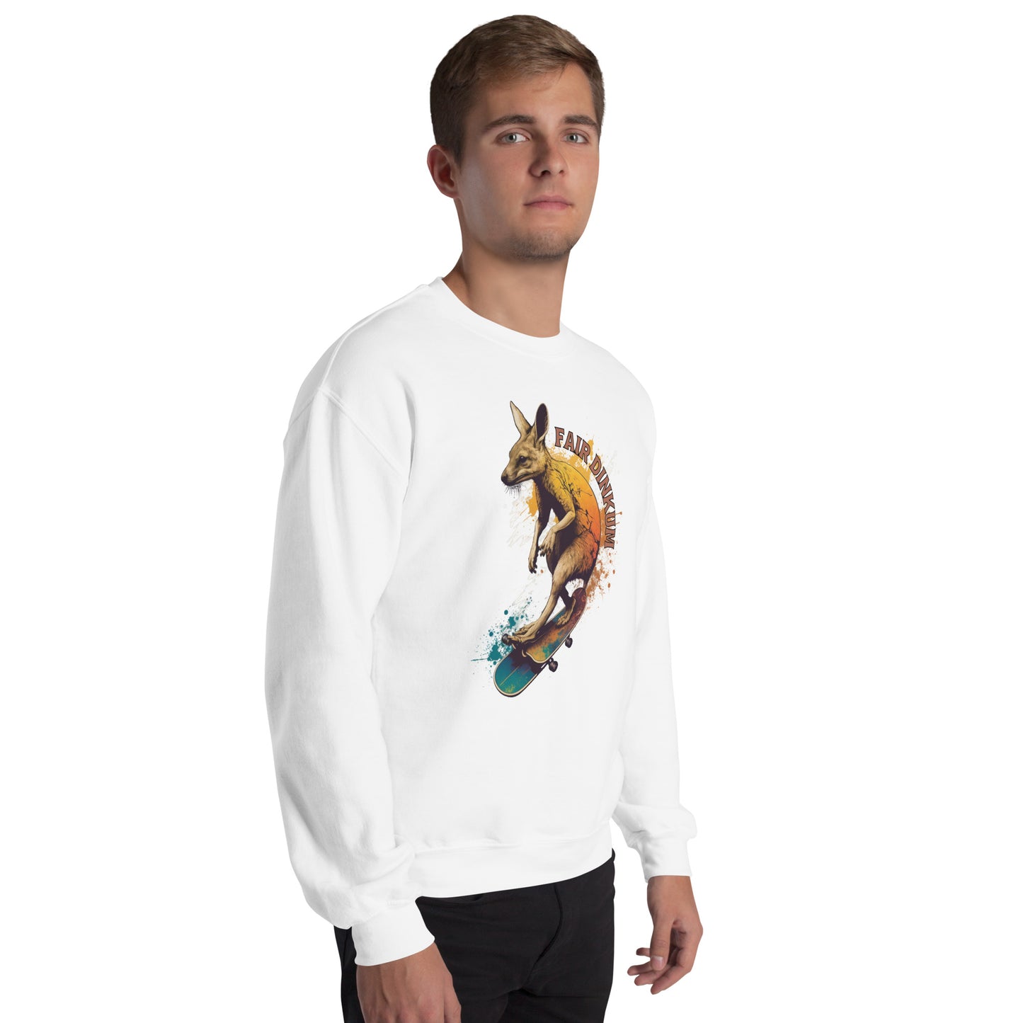 Fair Dinkum Skateboarding Kangaroo Unisex Sweatshirt