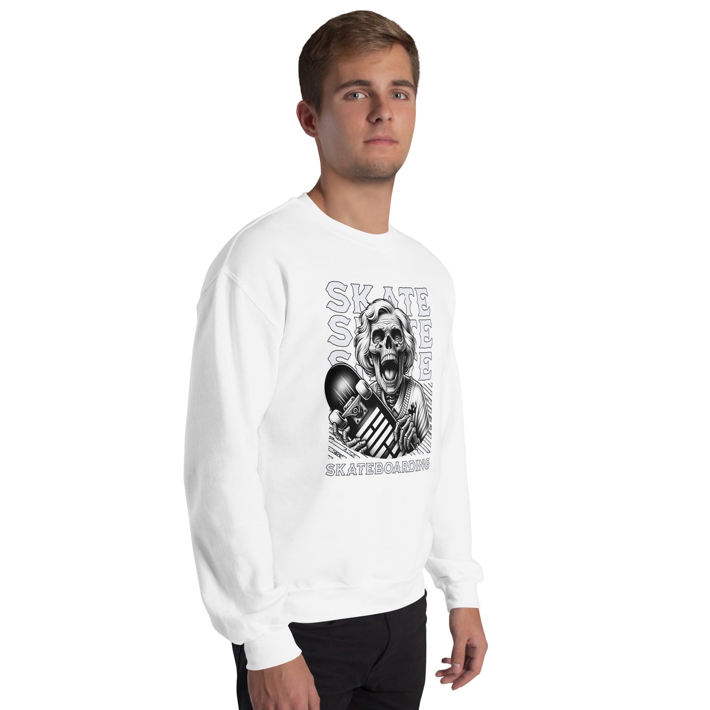 Screaming Skull Skateboarding Unisex Sweatshirt