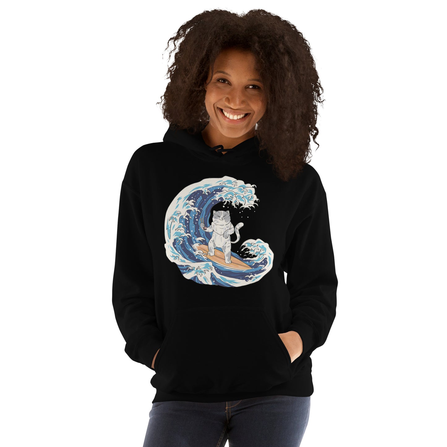 Surfing Cat Unisex Hoodie