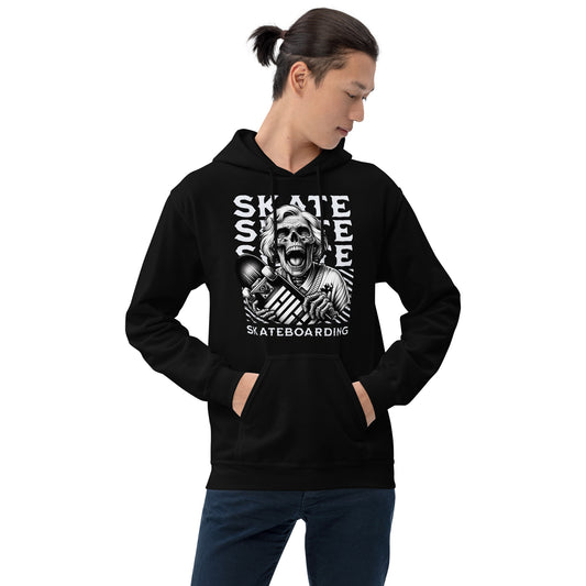 Screaming Skull Skateboarding Unisex Hoodie