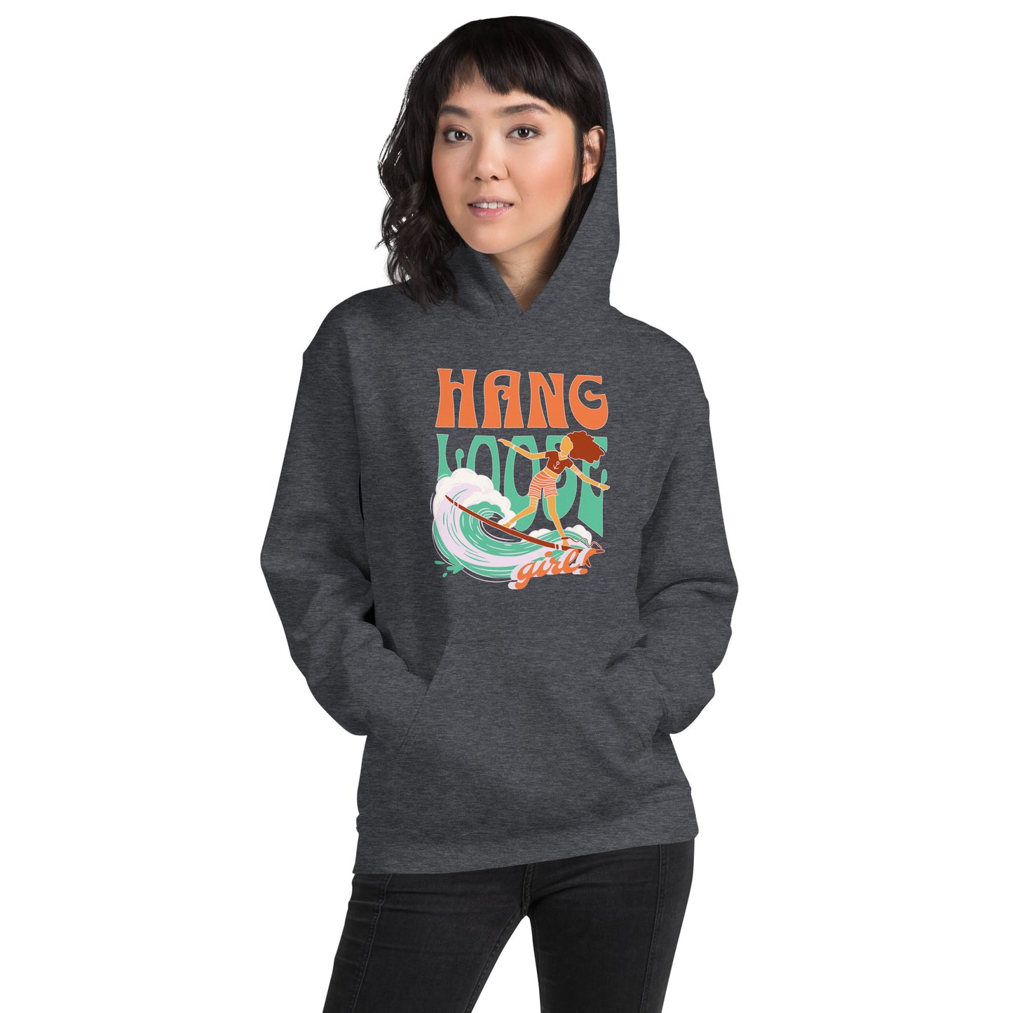 Hang Loose Surfer Girl Unisex Hoodie