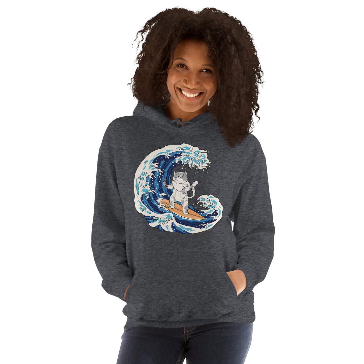 Surfing Cat Unisex Hoodie