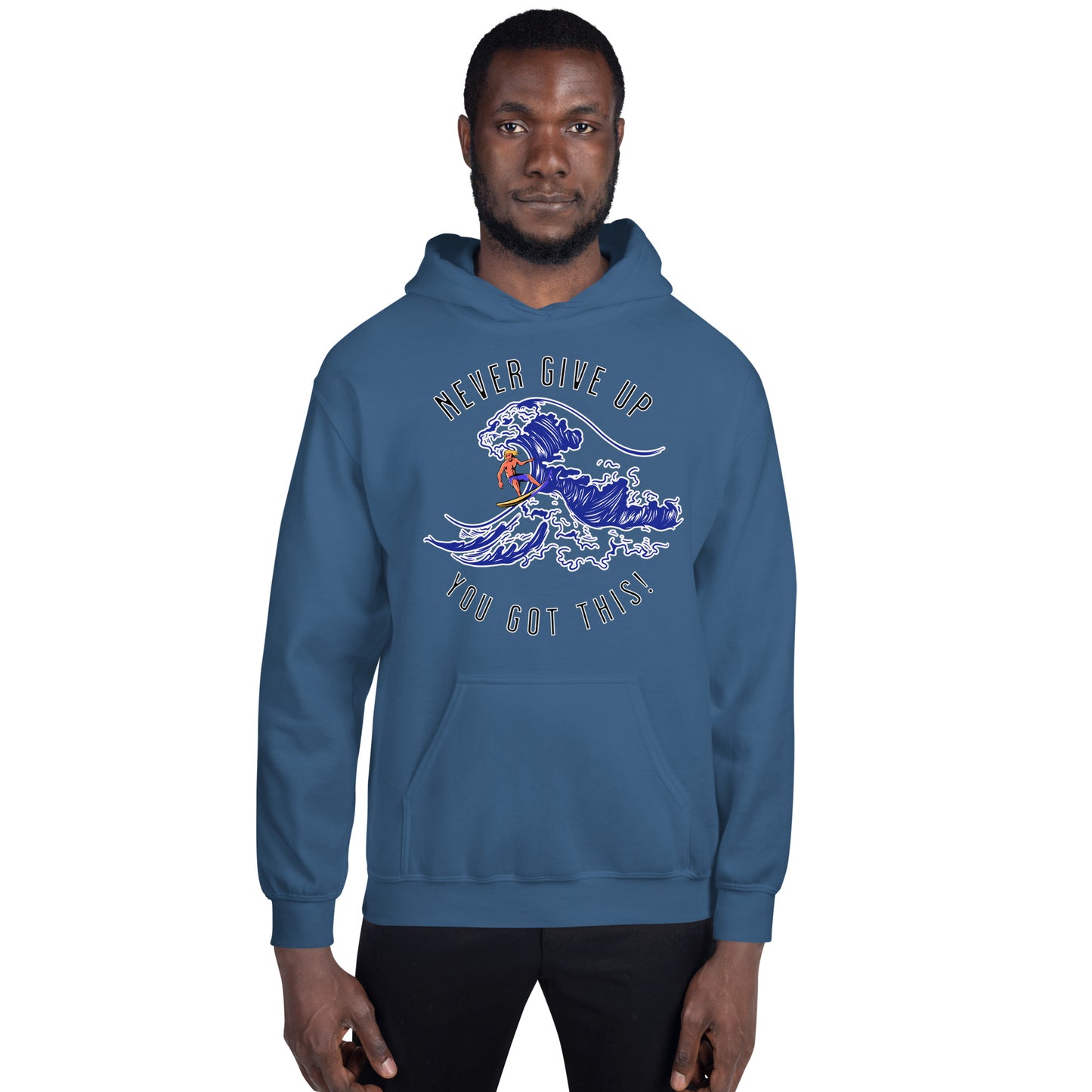 Surfer Never Give Up Unisex Hoodie