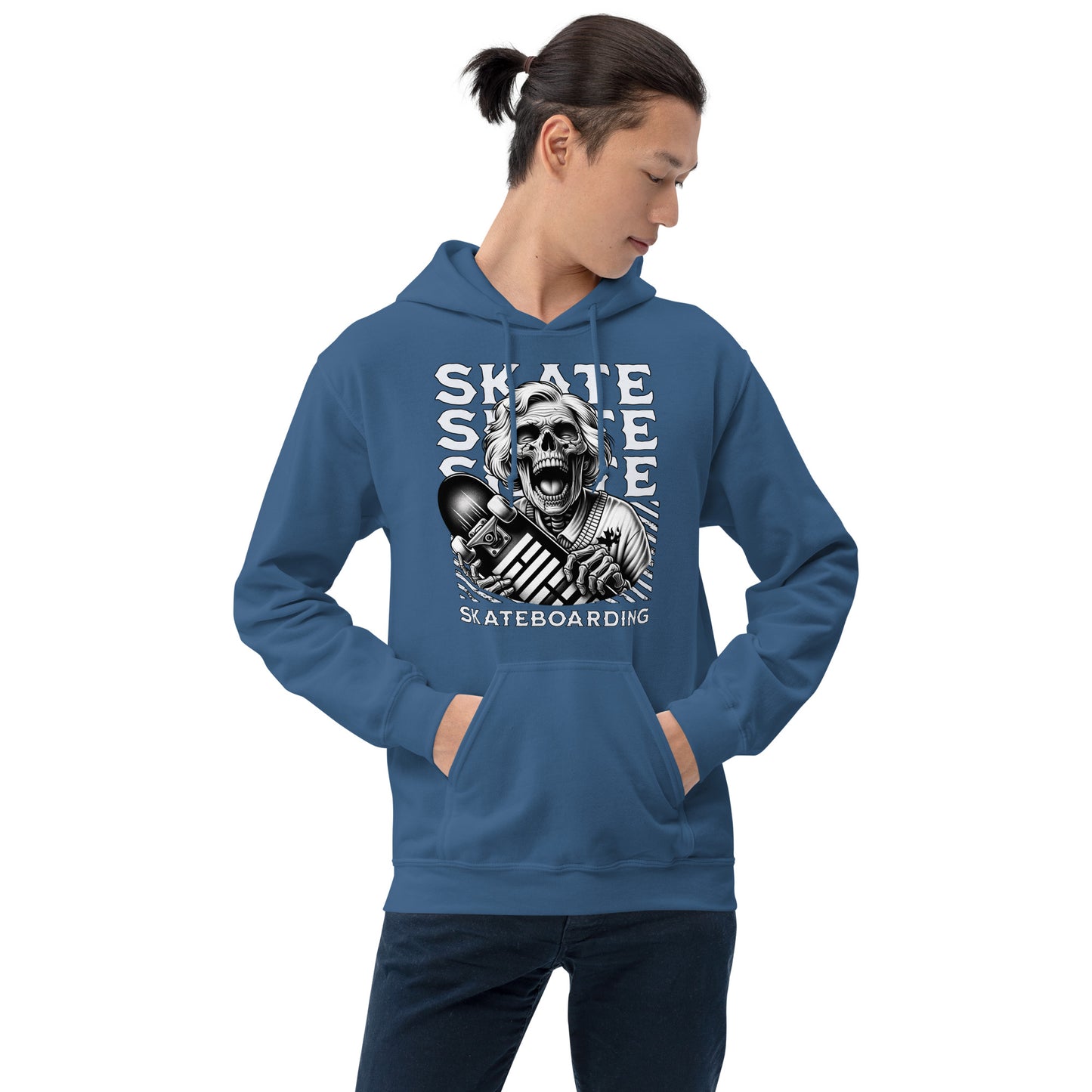 Screaming Skull Skateboarding Unisex Hoodie