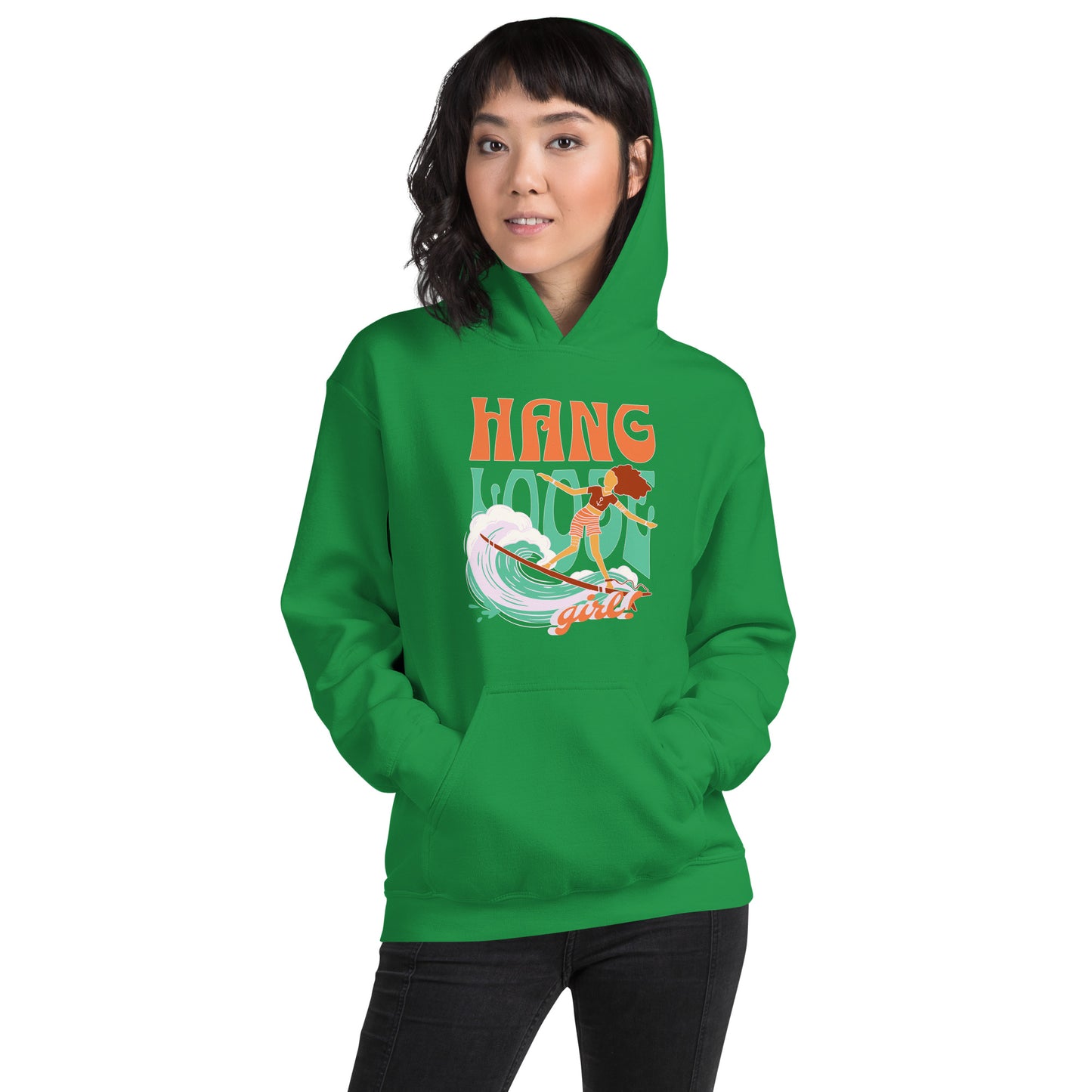 Hang Loose Surfer Girl Unisex Hoodie