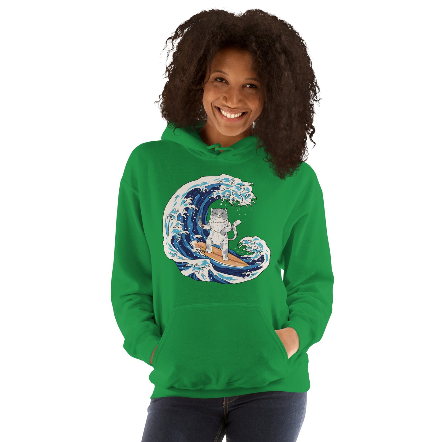 Surfing Cat Unisex Hoodie