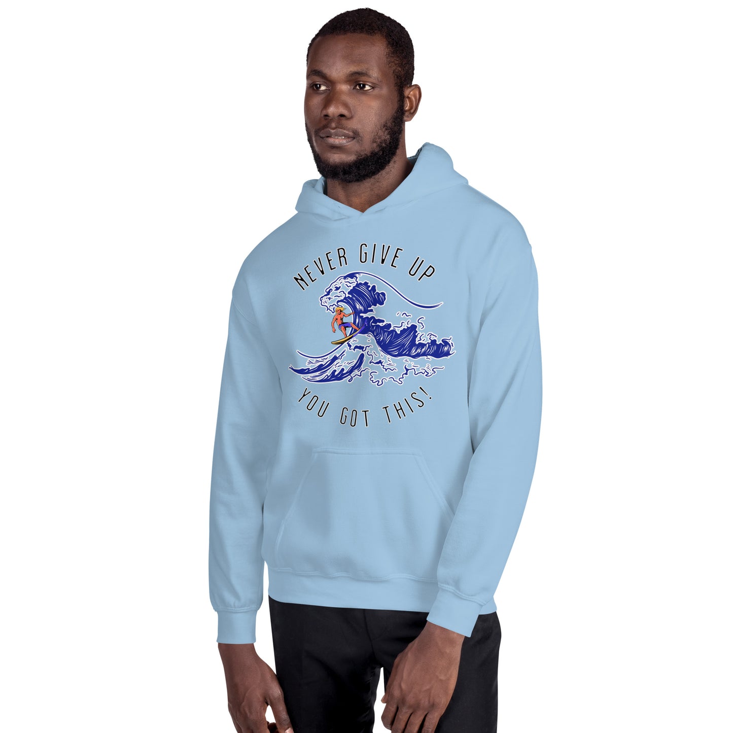 Surfer Never Give Up Unisex Hoodie