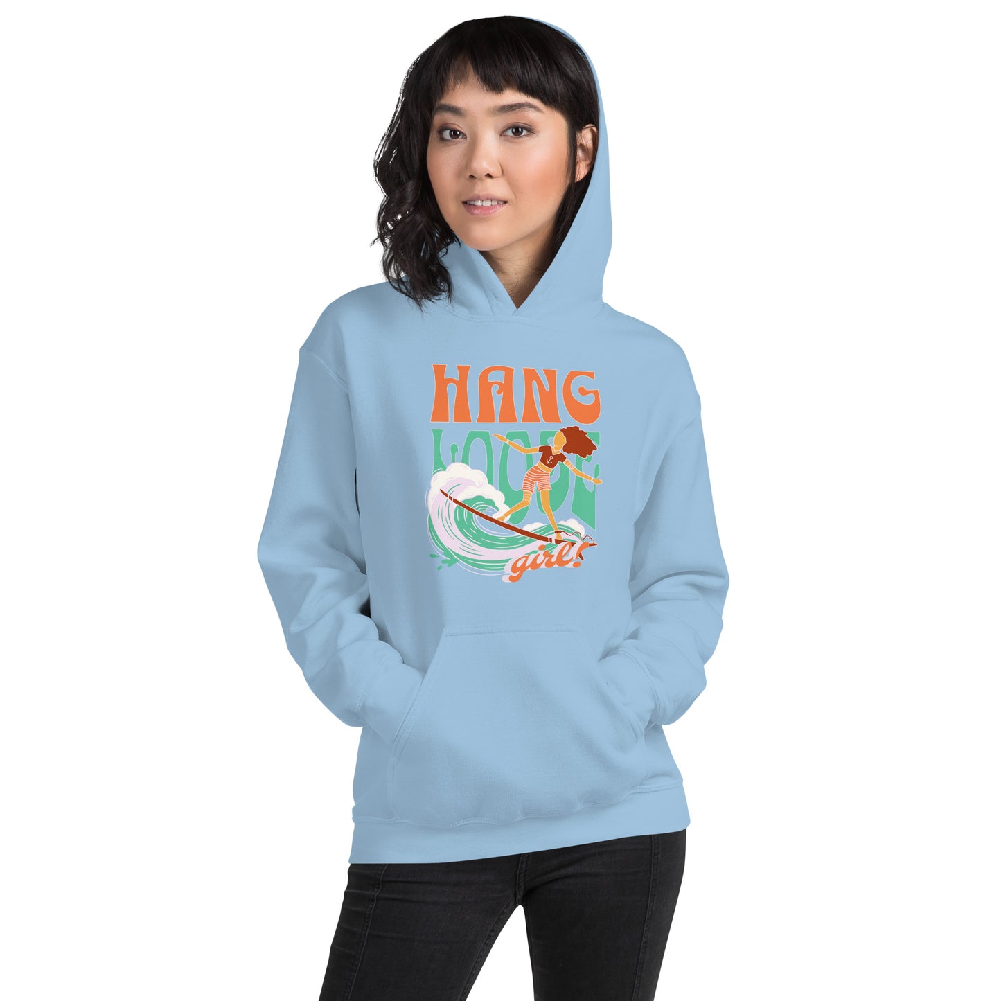 Hang Loose Surfer Girl Unisex Hoodie