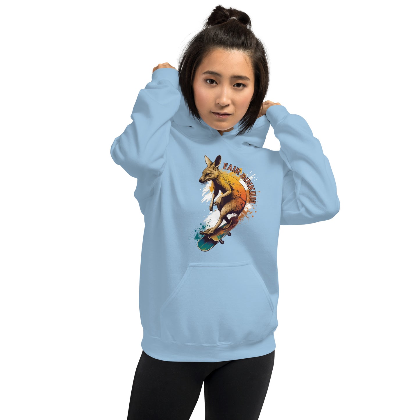 Fair Dinkum Skateboarding Kangaroo Unisex Hoodie