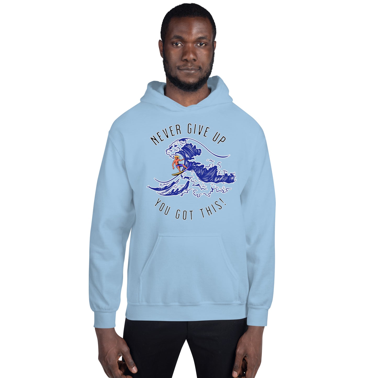 Surfer Never Give Up Unisex Hoodie