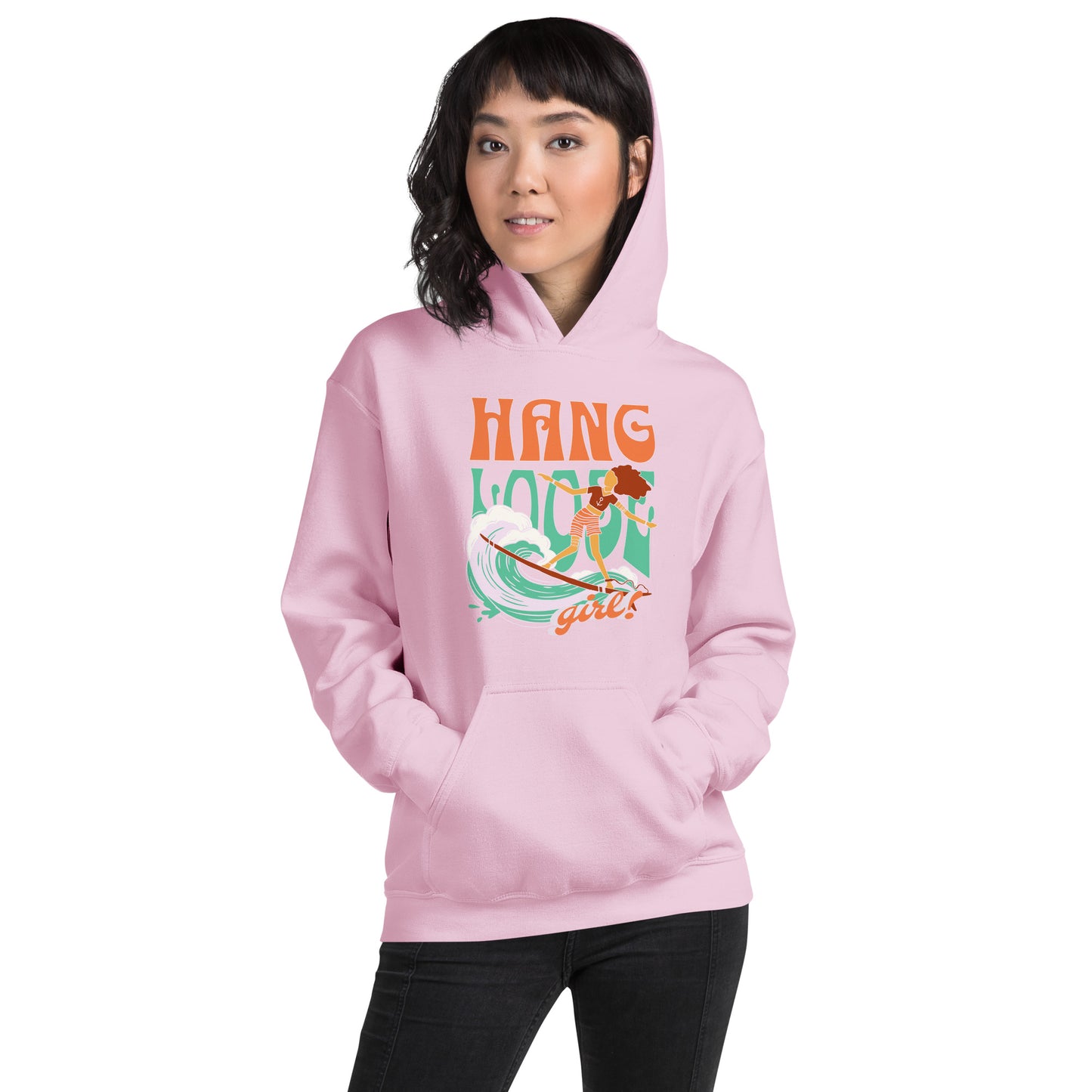 Hang Loose Surfer Girl Unisex Hoodie