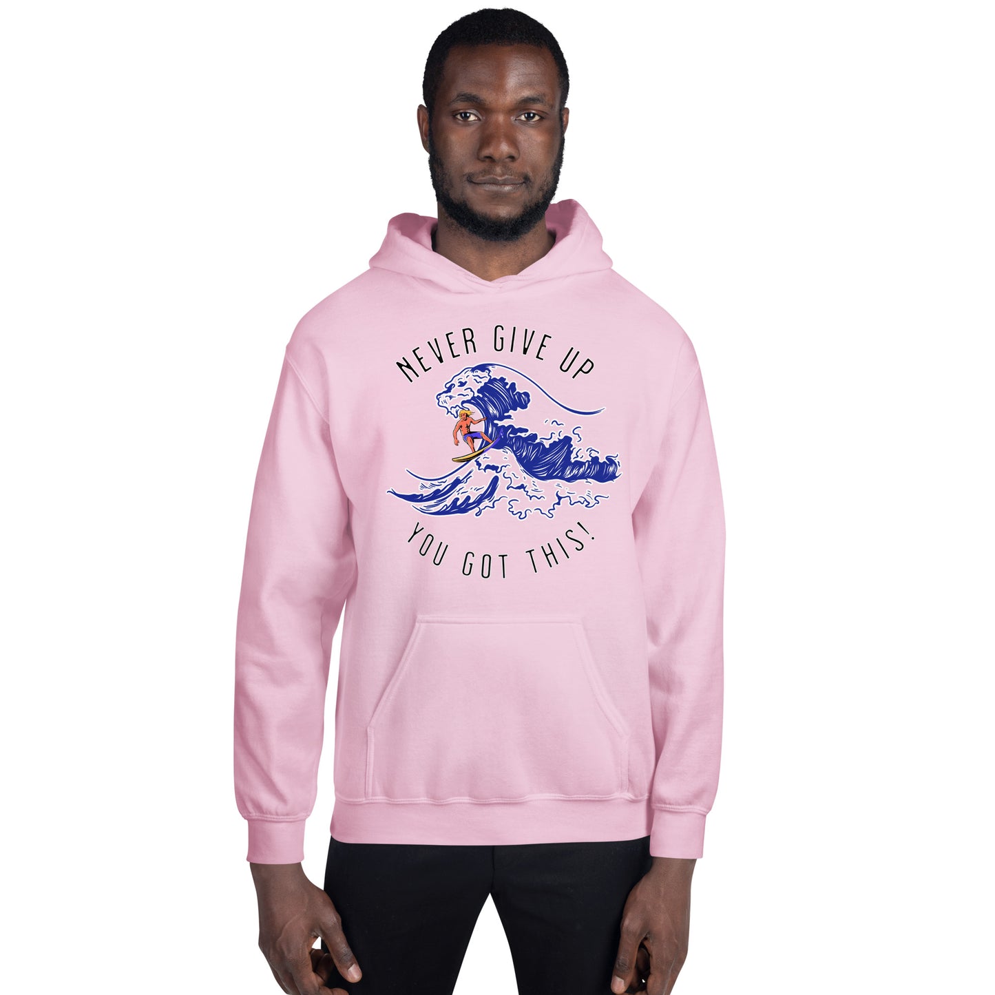 Surfer Never Give Up Unisex Hoodie
