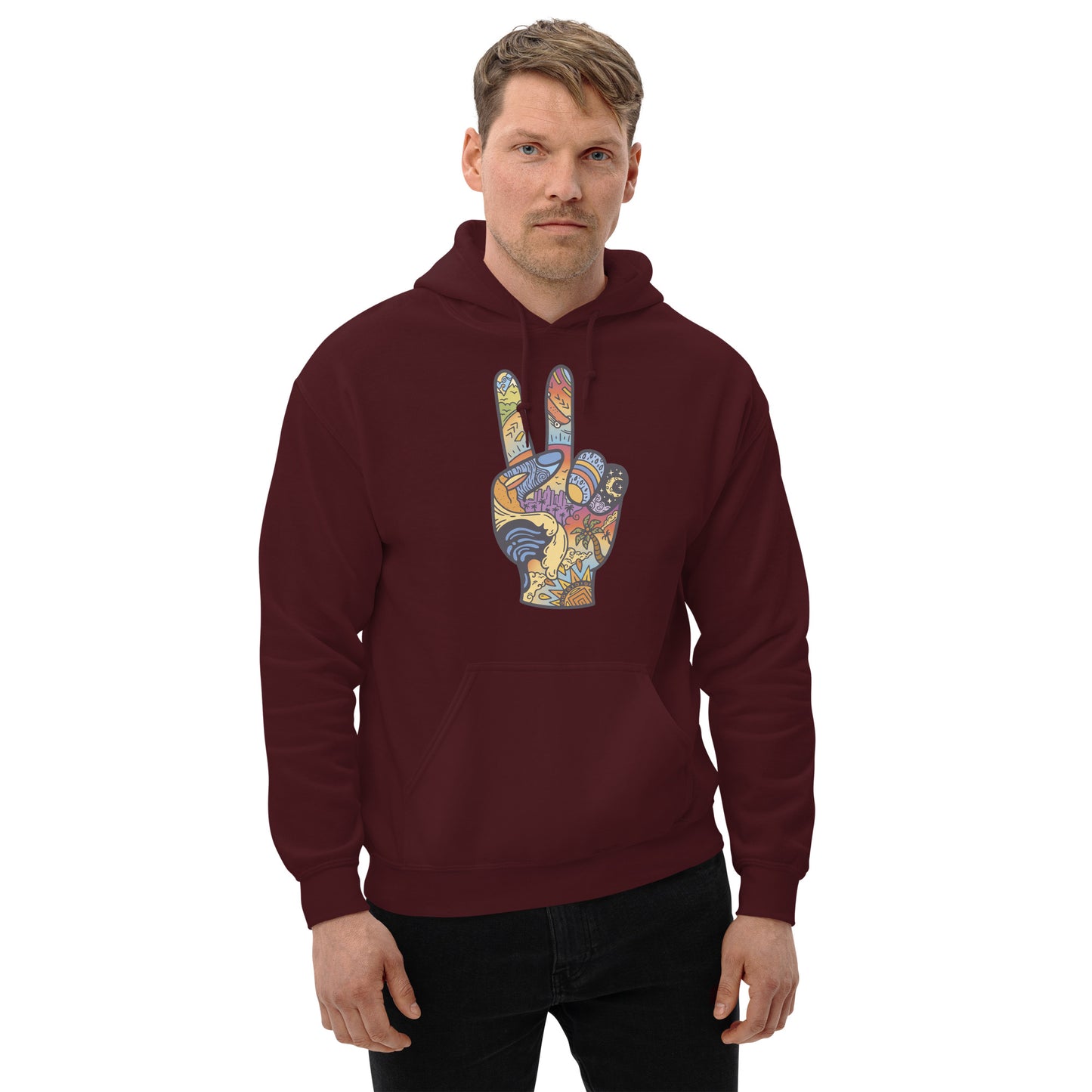 Peace Sign Collage Unisex Hoodie