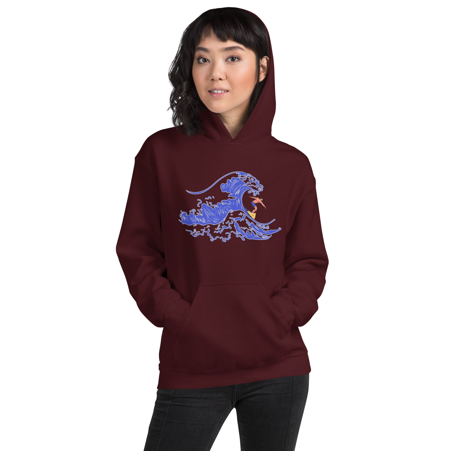 Surfing Big Waves Unisex Hoodie