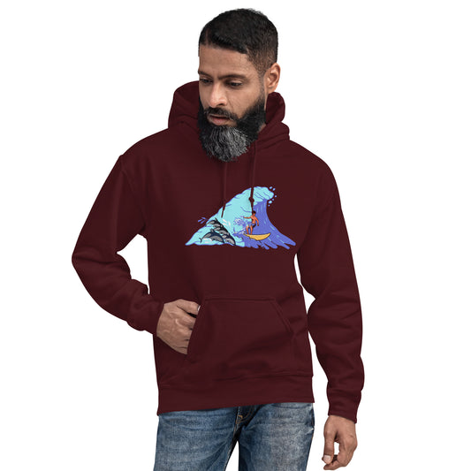 Surfing with Dolphins Unisex Hoodie