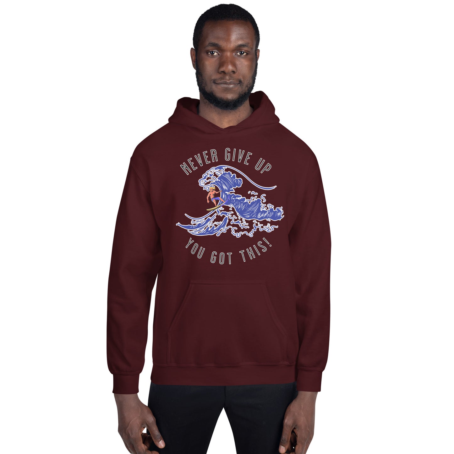 Surfer Never Give Up Unisex Hoodie