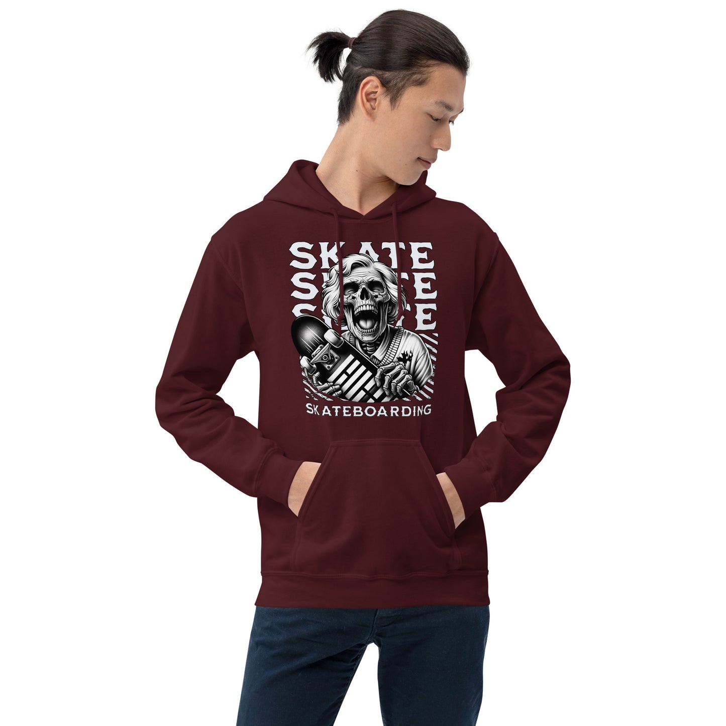 Screaming Skull Skateboarding Unisex Hoodie