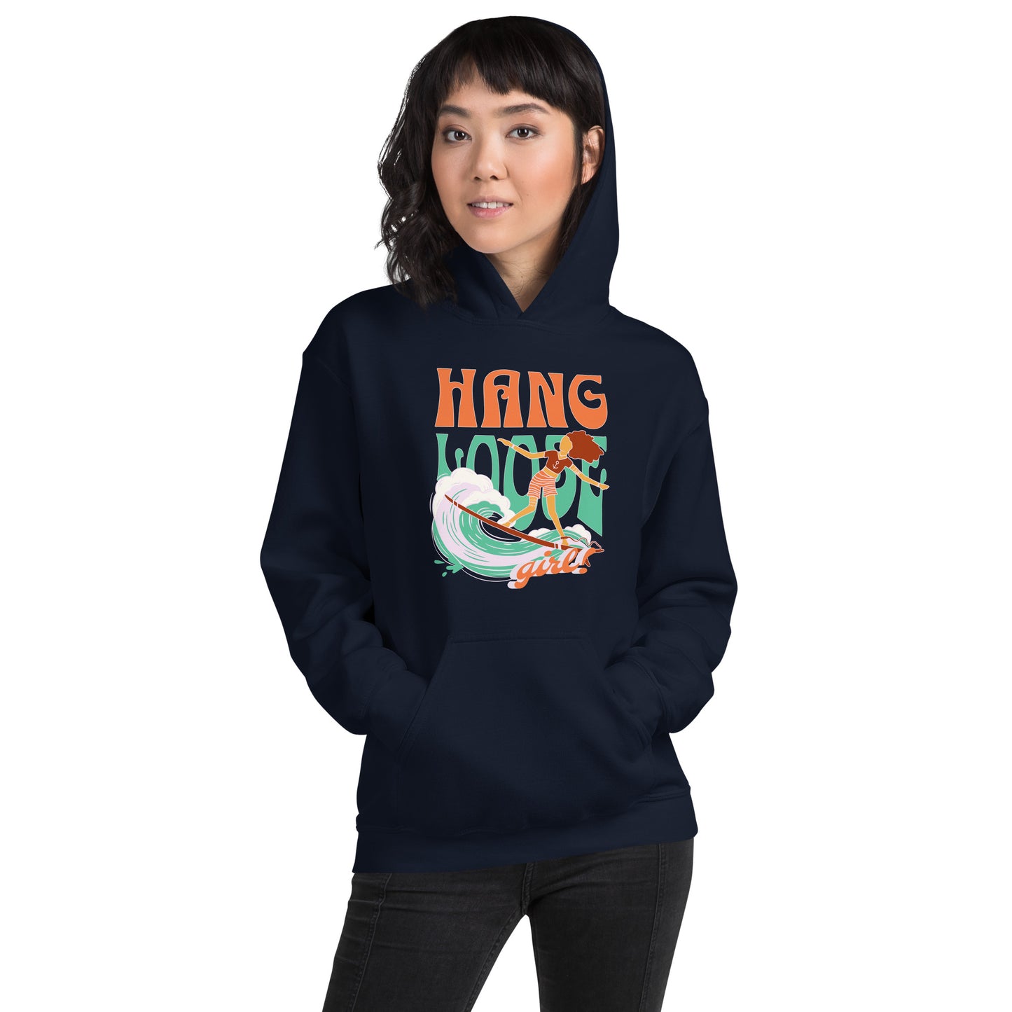 Hang Loose Surfer Girl Unisex Hoodie