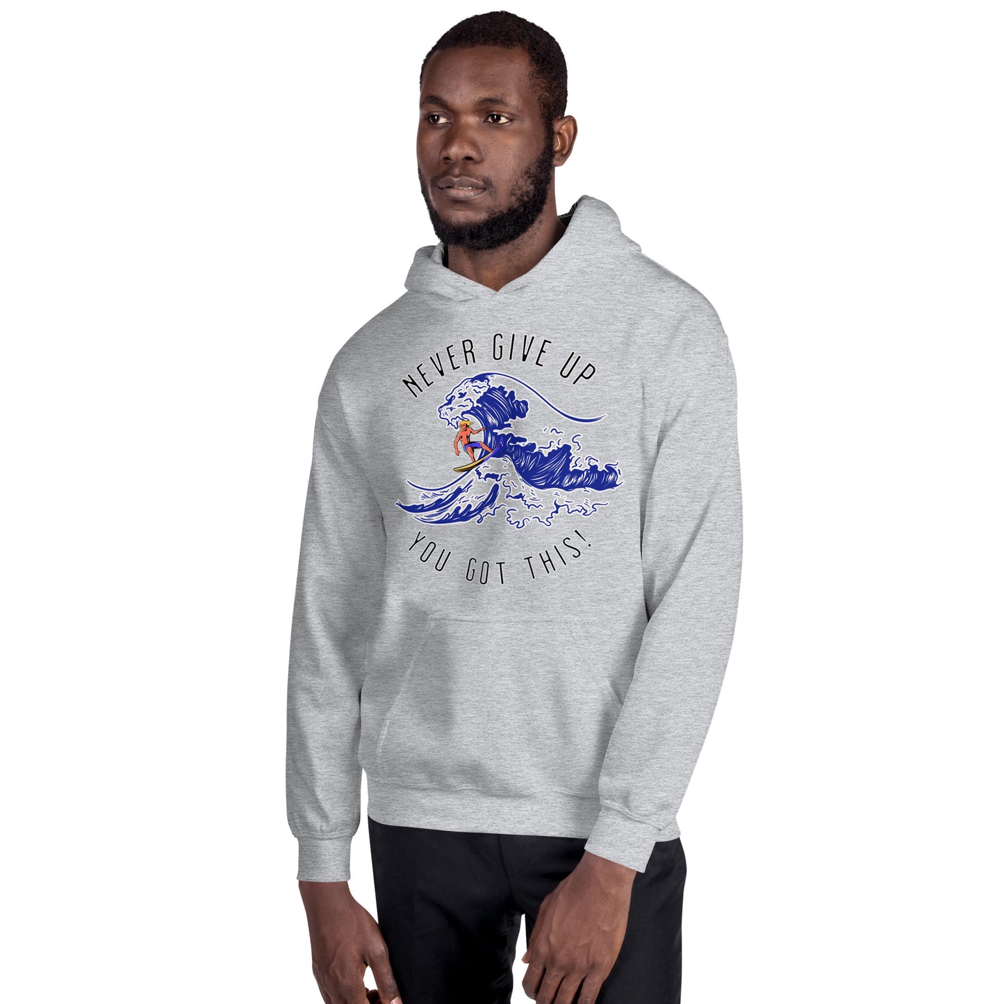 Surfer Never Give Up Unisex Hoodie