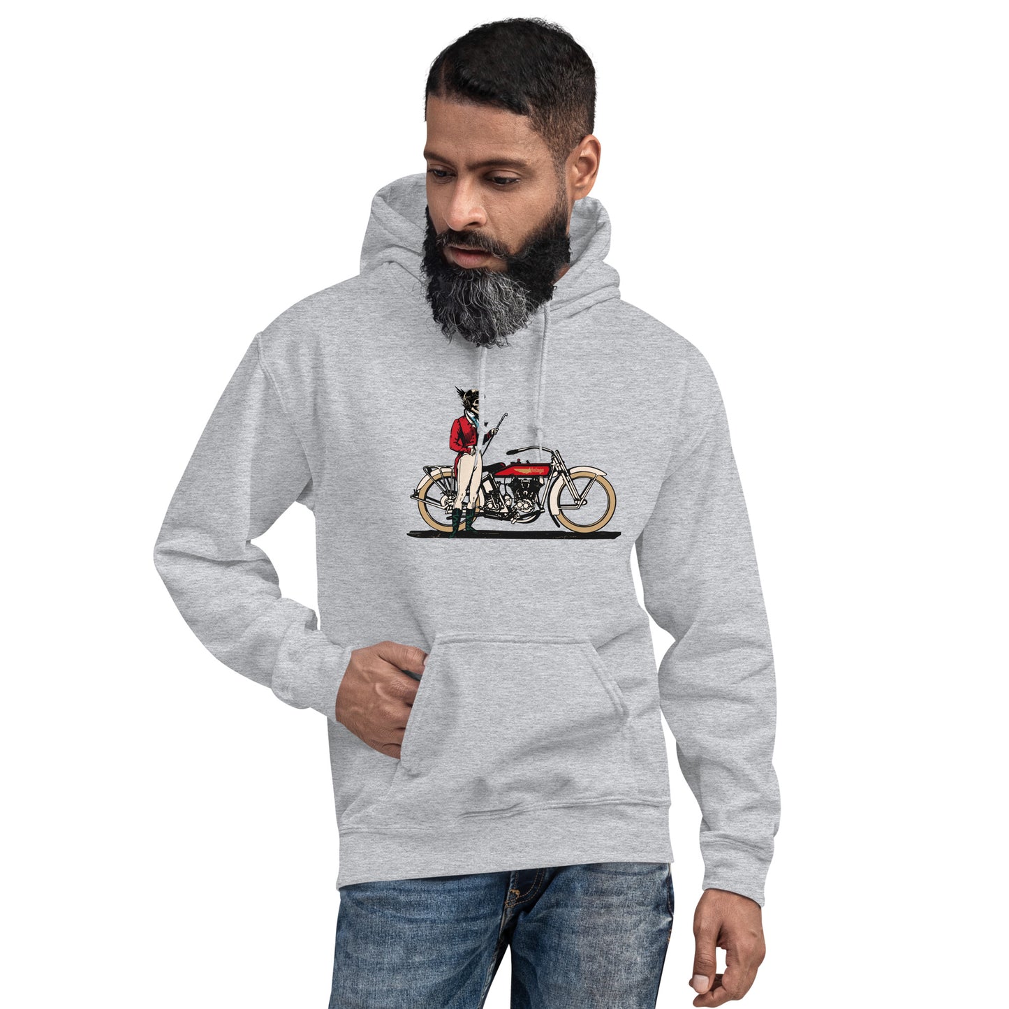 Vintage Motorcycle Skeleton Rider Unisex Hoodie