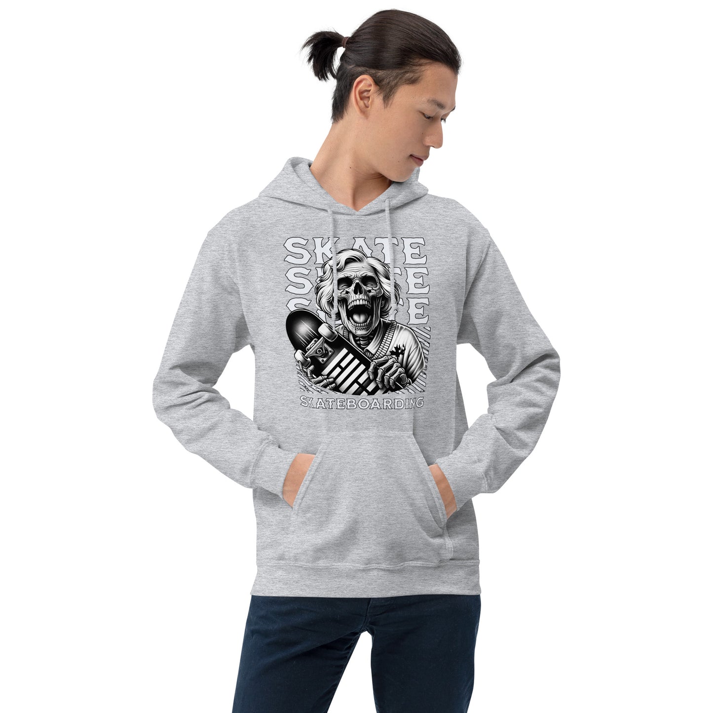 Screaming Skull Skateboarding Unisex Hoodie