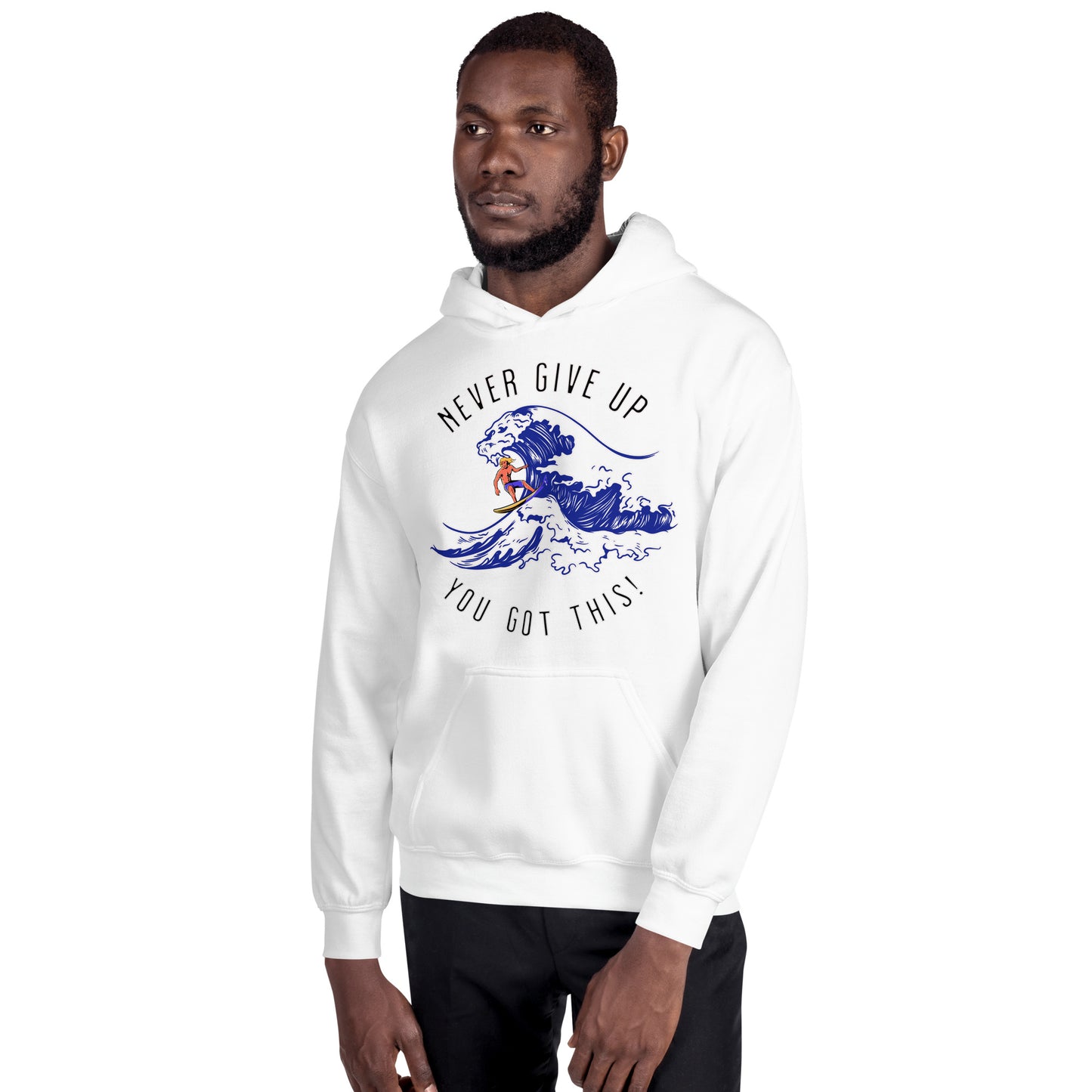 Surfer Never Give Up Unisex Hoodie