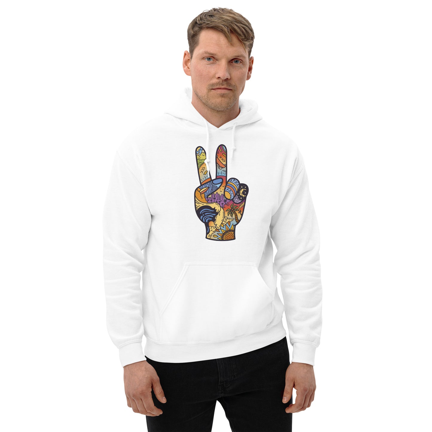 Peace Sign Collage Unisex Hoodie