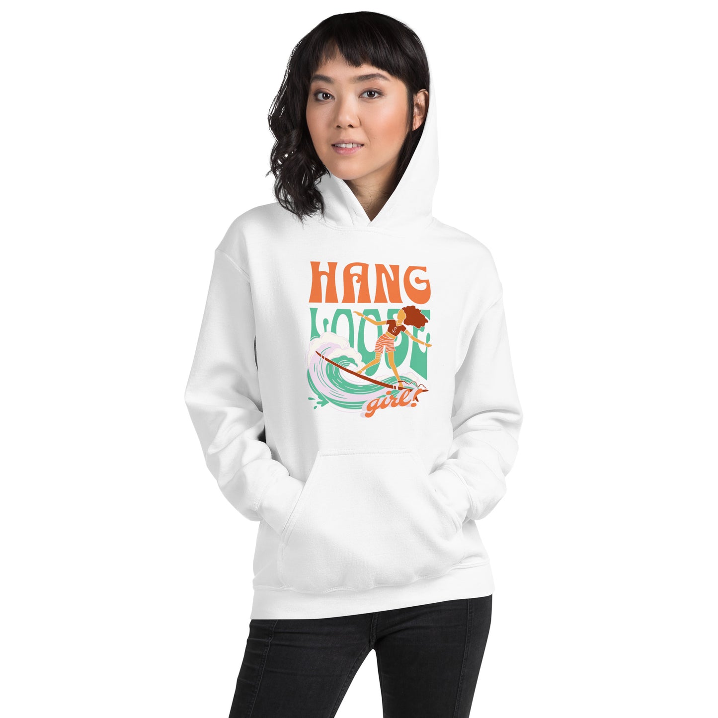 Hang Loose Surfer Girl Unisex Hoodie