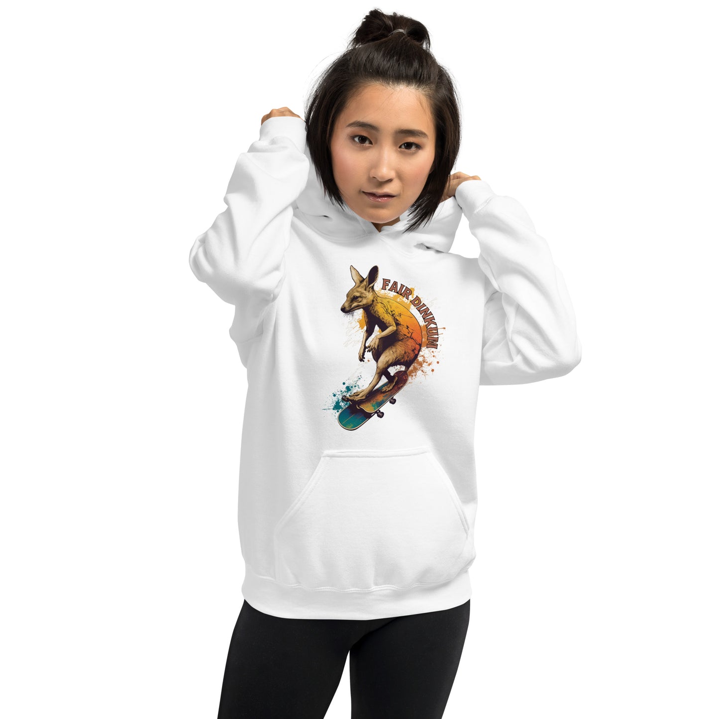 Fair Dinkum Skateboarding Kangaroo Unisex Hoodie